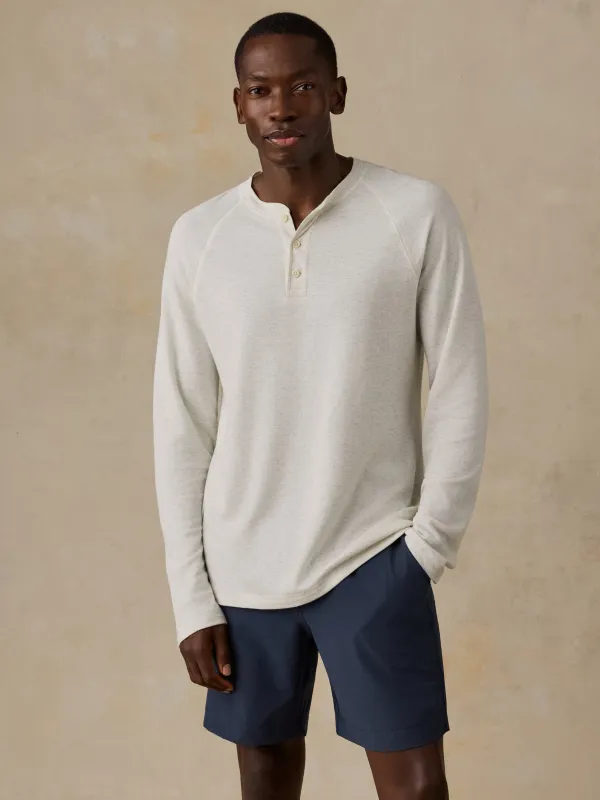 Long-Sleeve Cloud Henley - Snow Heather made by Faherty