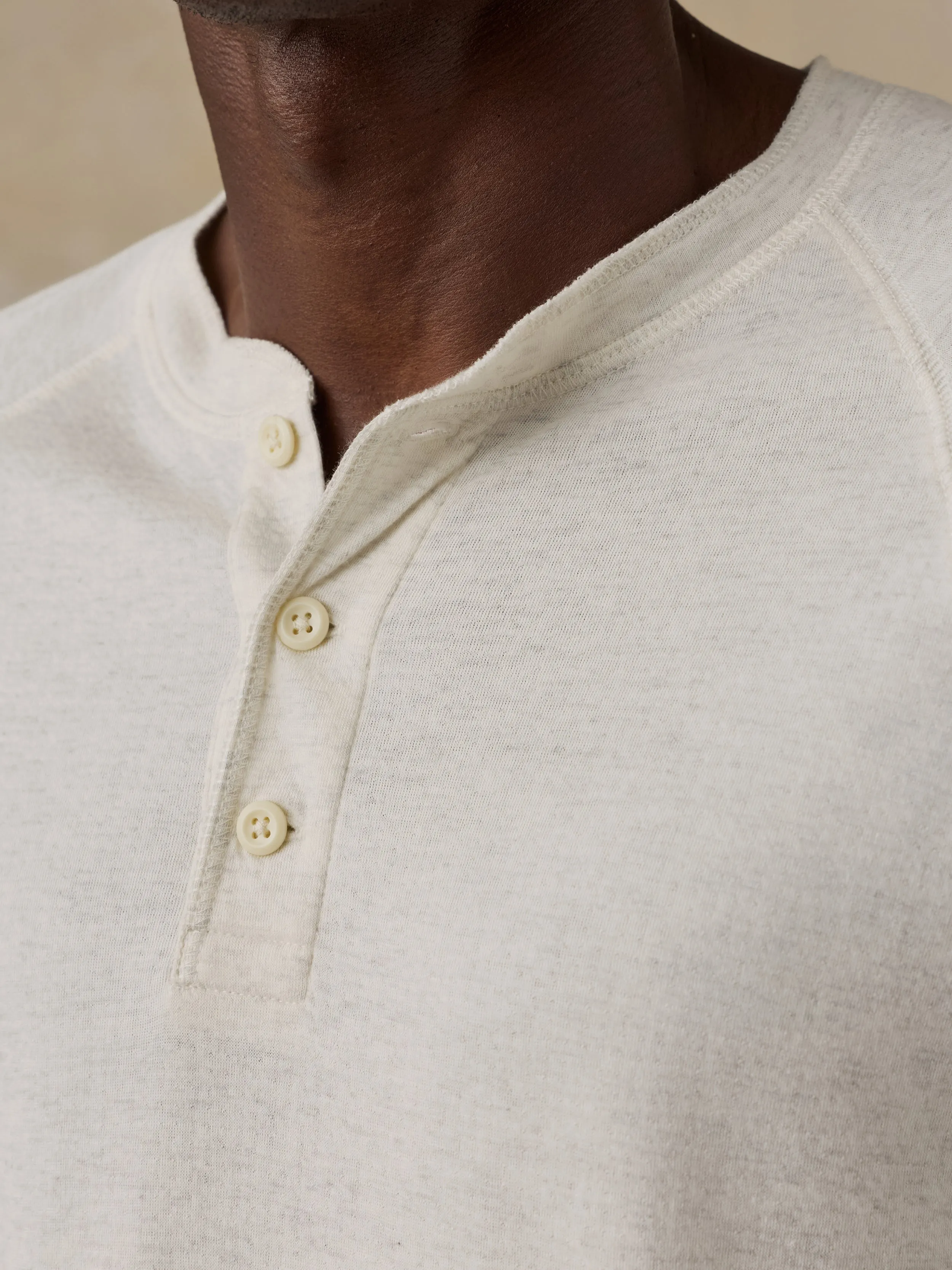Long-Sleeve Cloud Henley - Snow Heather sold by Faherty product image thumbnail 4