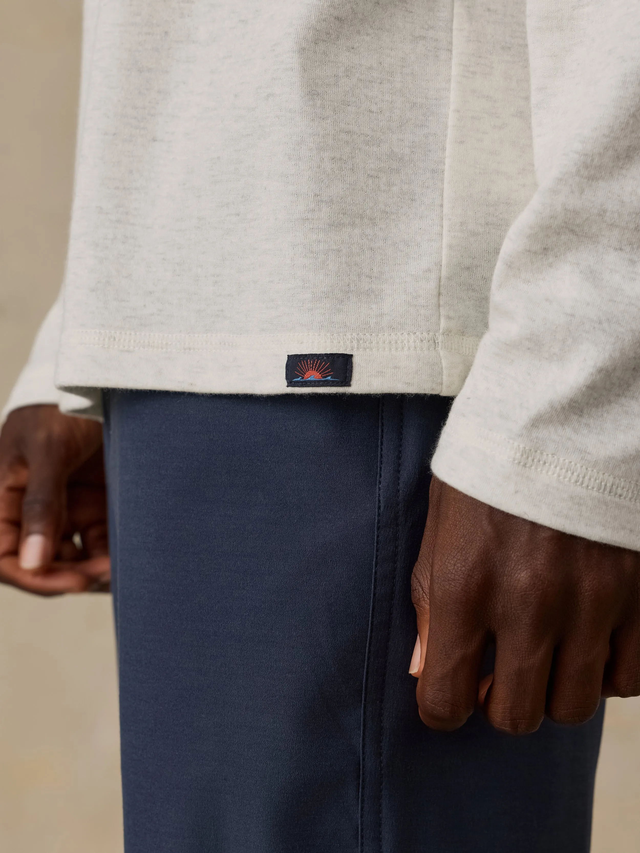 Long-Sleeve Cloud Henley - Snow Heather sold by Faherty product image thumbnail 5