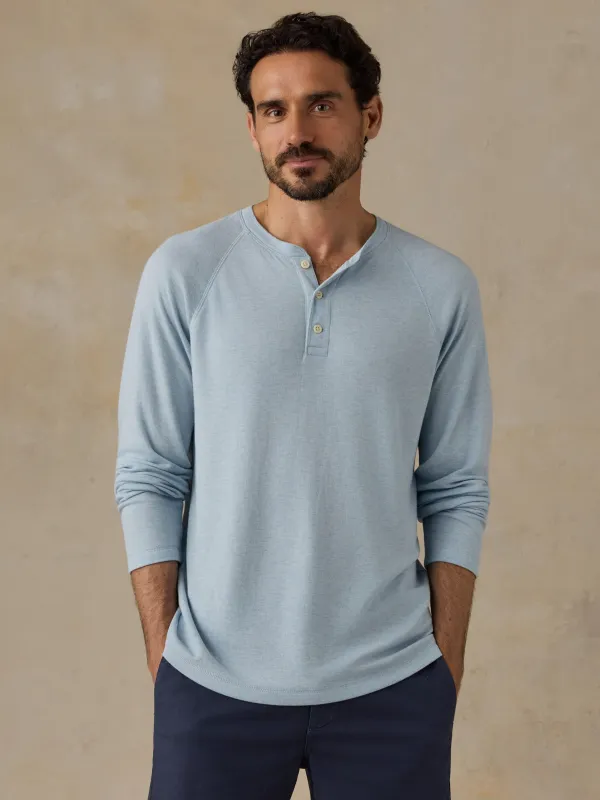 Long-Sleeve Cloud Henley - Arctic Blue Heather made by Faherty