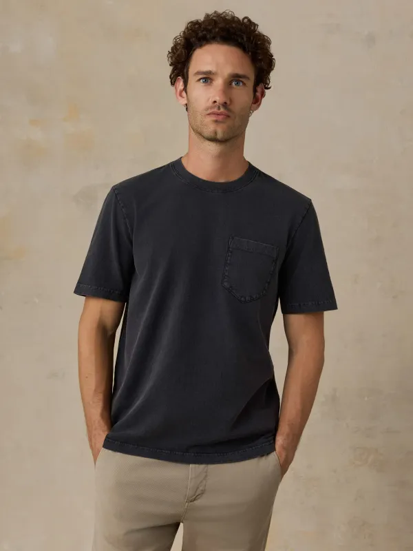 Short-Sleeve Recycled Cotton Tee - Ridge Black made by Faherty