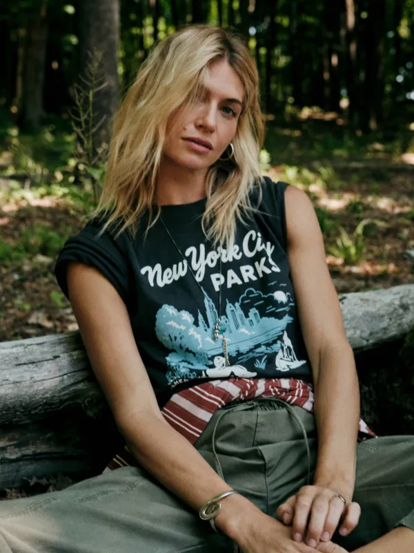 Faherty x Parks Project NYC Parks Hemp Blend Vintage Tee - Washed Black made by Faherty