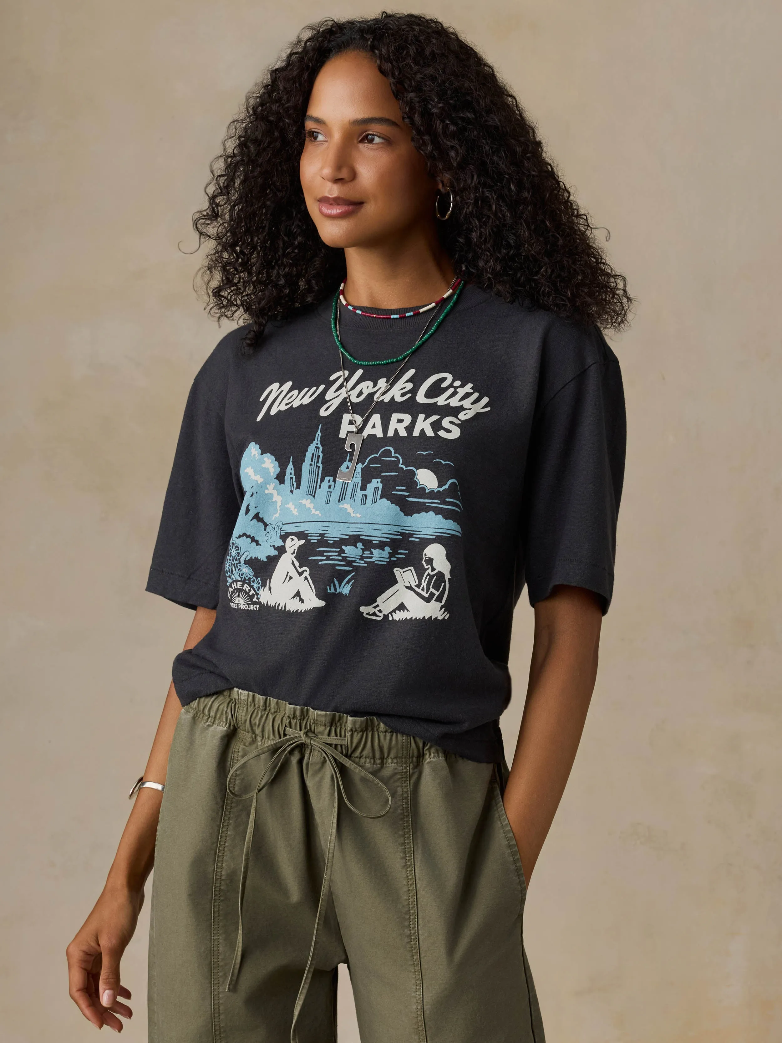 Faherty x Parks Project NYC Parks Hemp Blend Vintage Tee - Washed Black sold by Faherty product image thumbnail 2