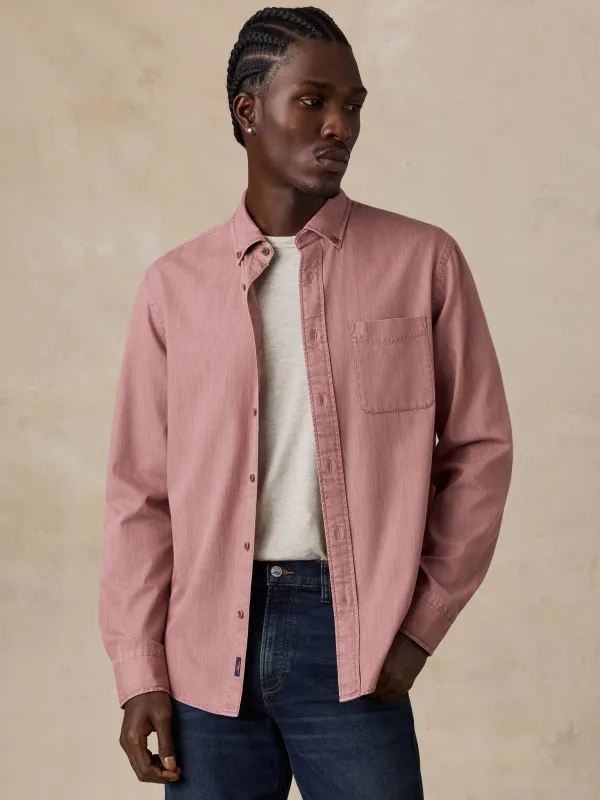 Patina Chambray Shirt - Wild Rose made by Faherty