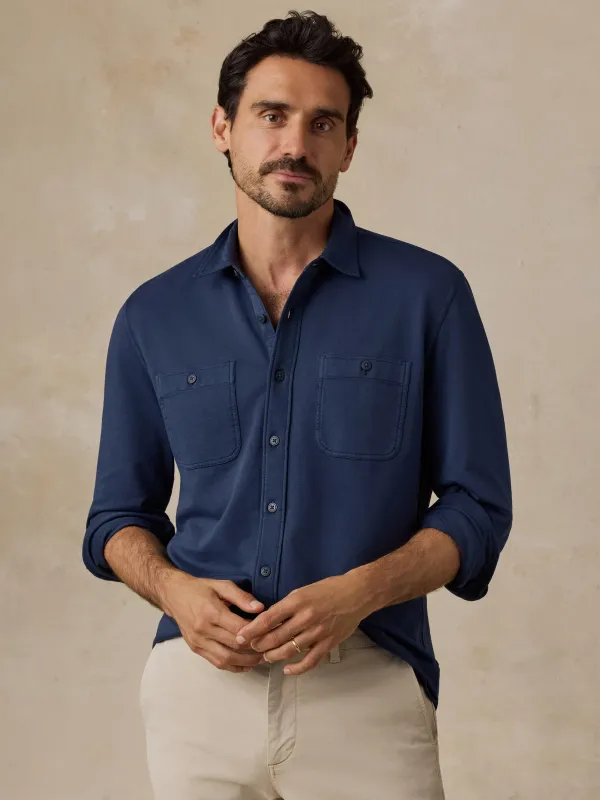 Field Knit Shirt - Abyss Navy made by Faherty
