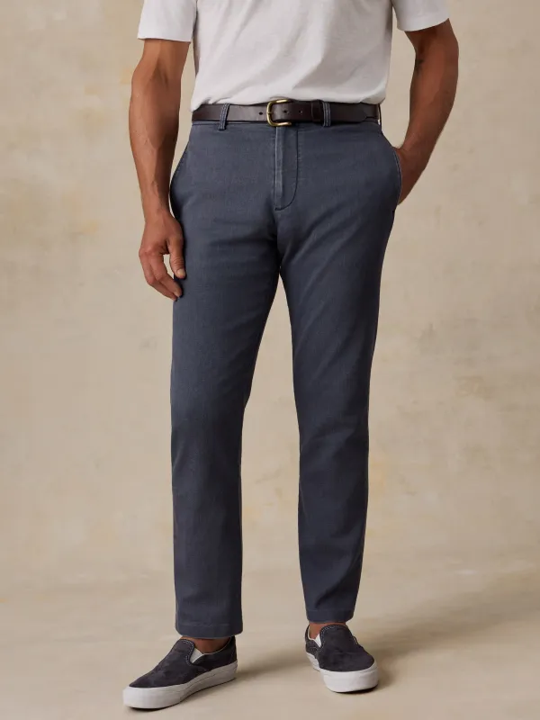 Stretch Terry Trouser - Midnight Storm made by Faherty