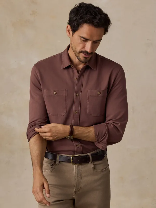 Field Knit Shirt - Island Chestnut made by Faherty