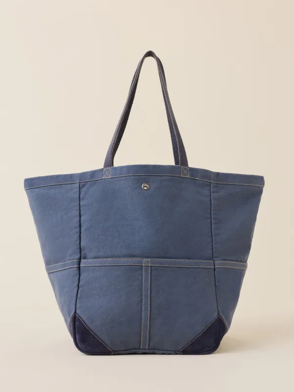 Mini Sunwashed Canvas Utility Tote - Denim made by Faherty