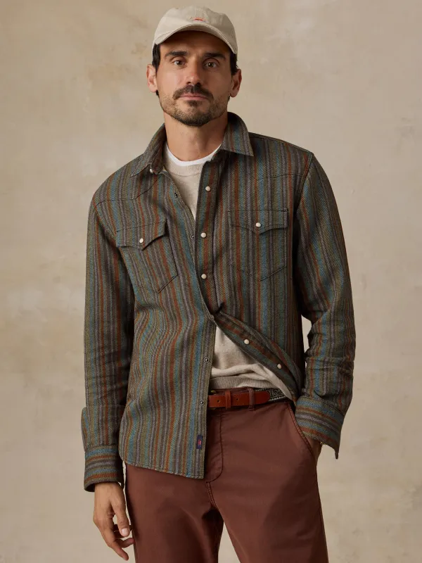 Organic Cotton Western Shirt - Sunrise Beach Stripe made by Faherty