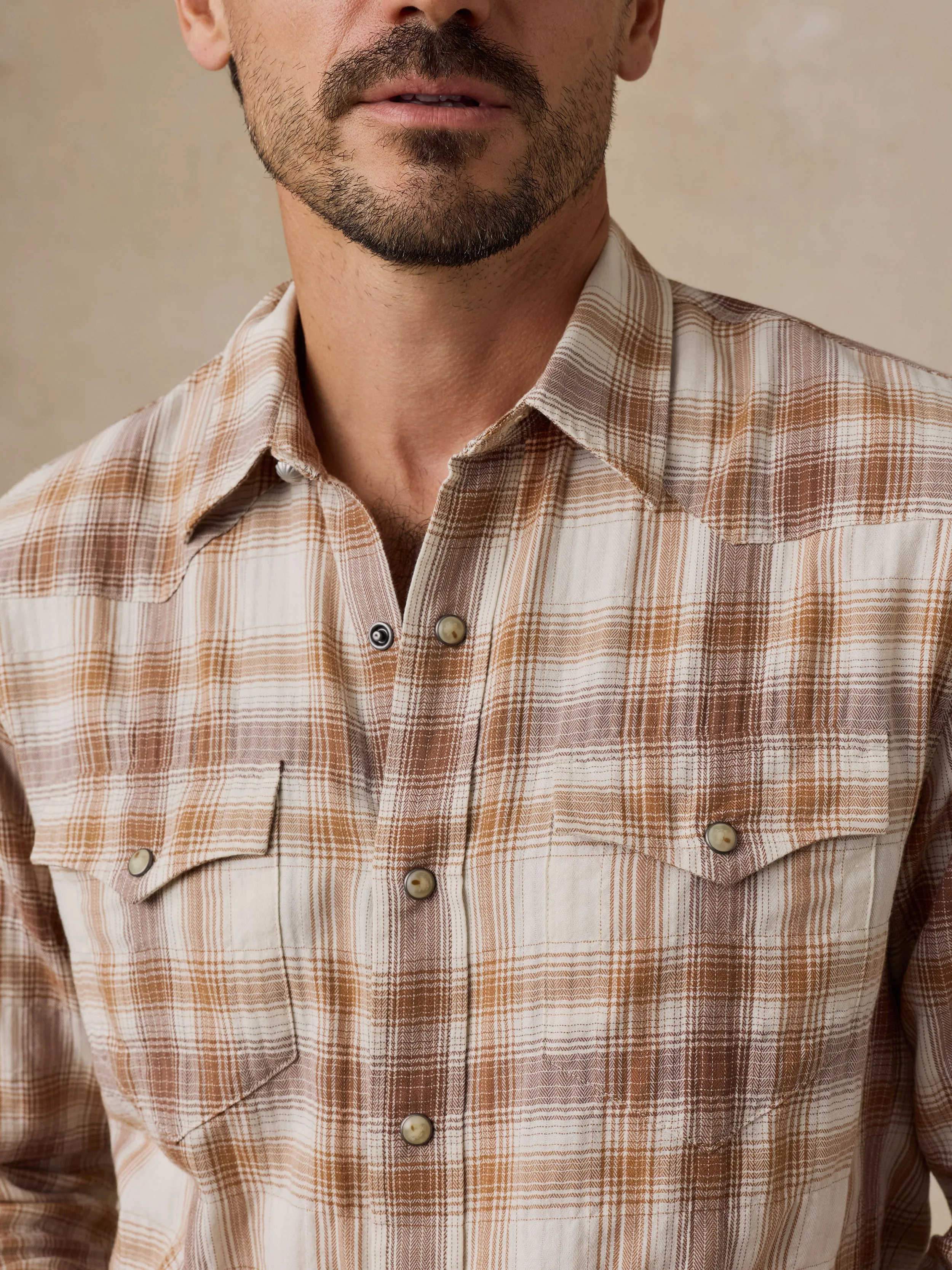 Ombre Western Shirt - Mesa Sands Ombre sold by Faherty product image thumbnail 4