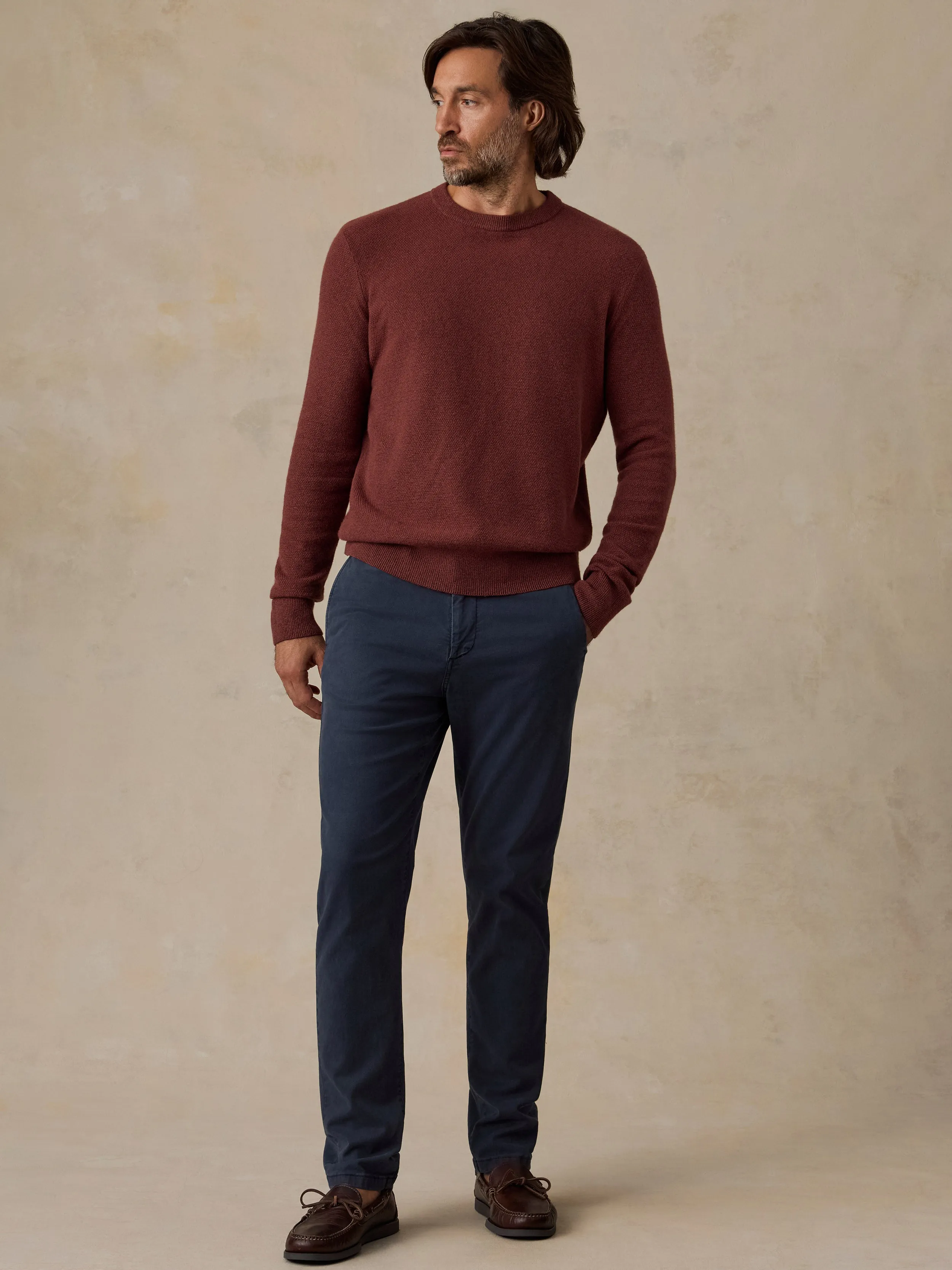 Jackson Crew Sweater - Sunset Red Heather sold by Faherty product image thumbnail 5