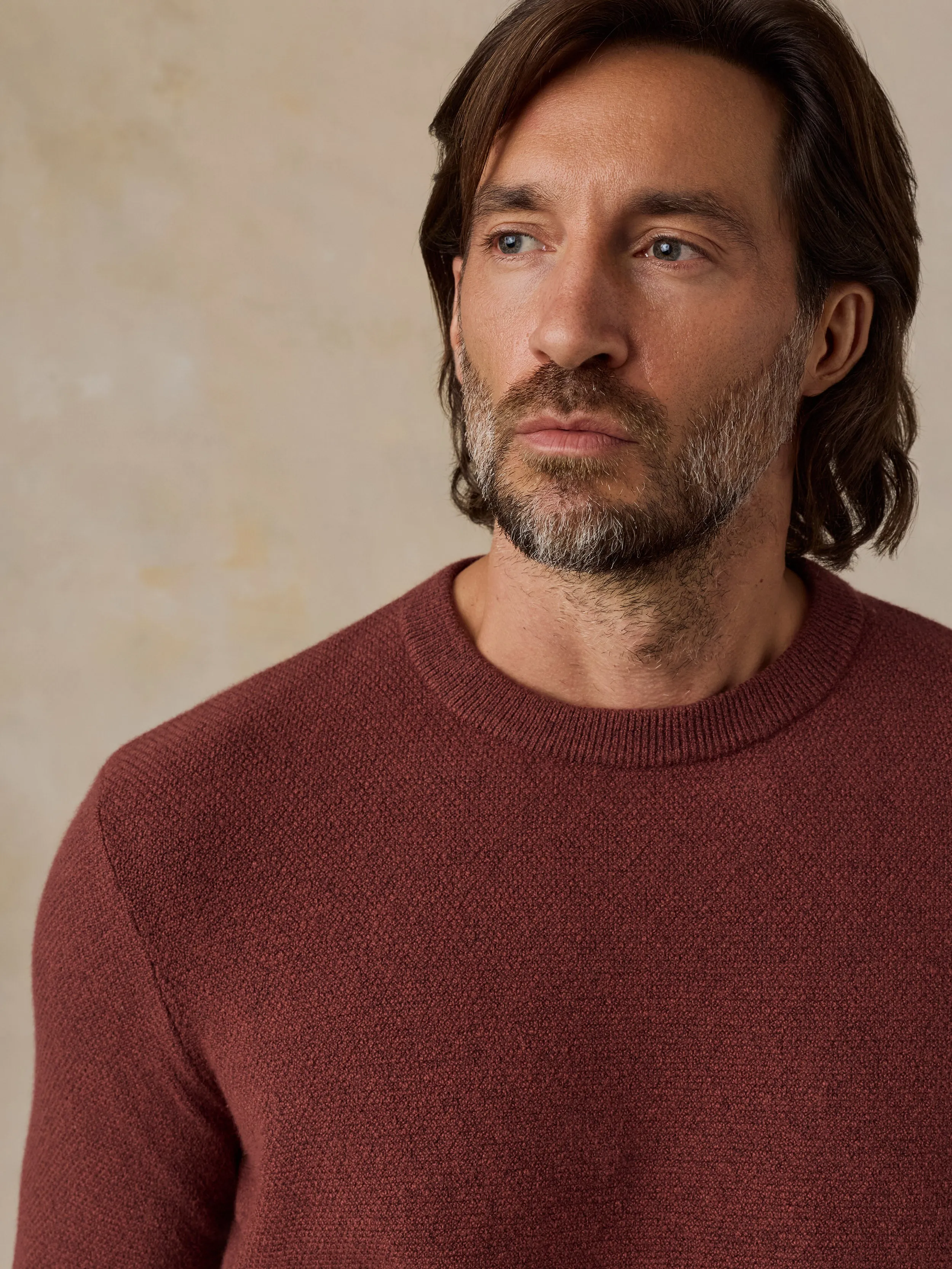Jackson Crew Sweater - Sunset Red Heather sold by Faherty product image thumbnail 3
