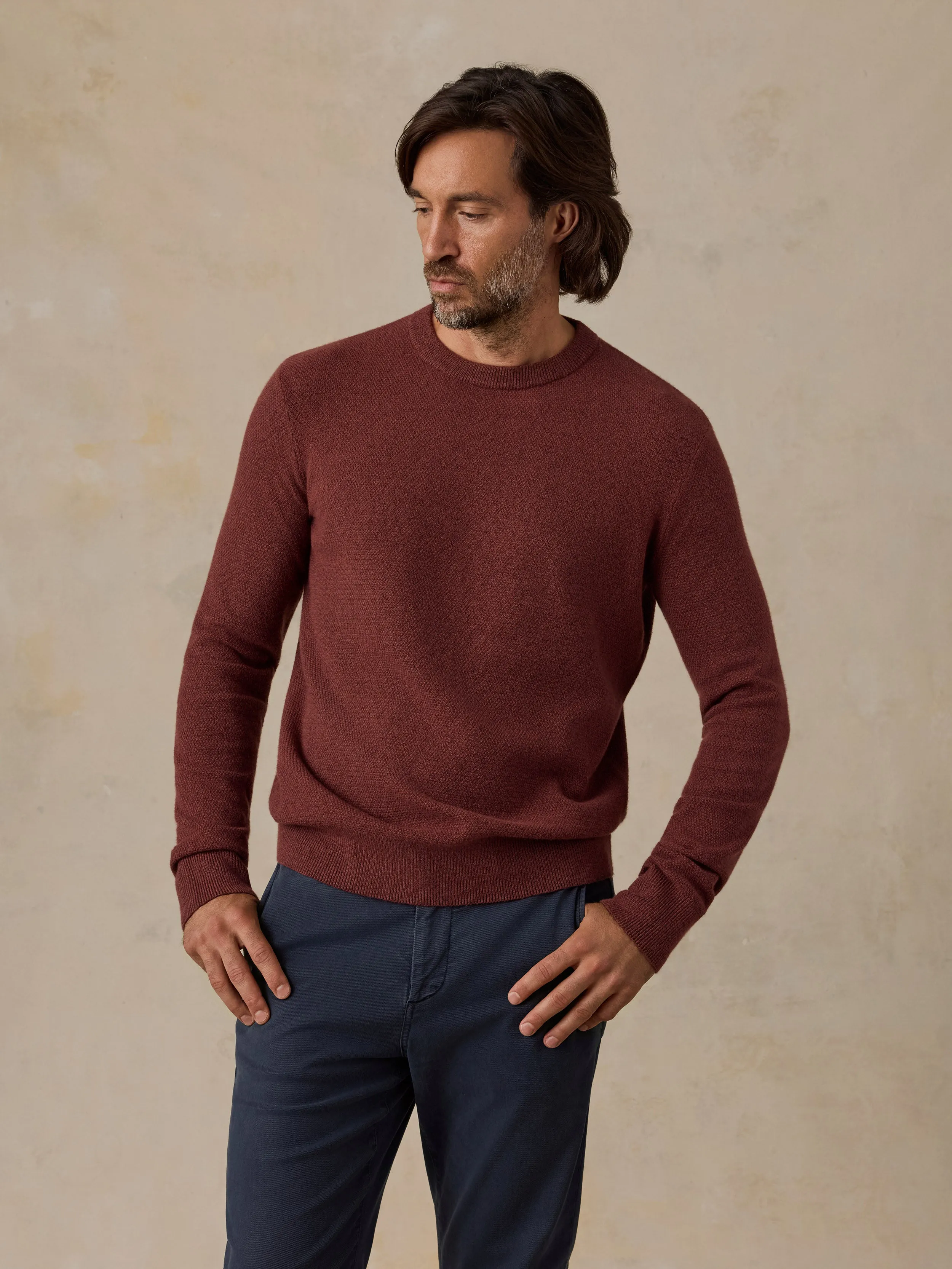 Jackson Crew Sweater - Sunset Red Heather sold by Faherty product image thumbnail 4
