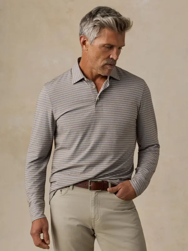 Long-Sleeve Movement Polo - Cedar Waters Stripe made by Faherty