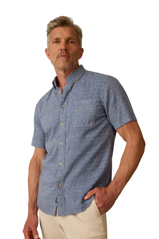 Short-Sleeve Breeze Shirt - Paradise Palm made by Faherty