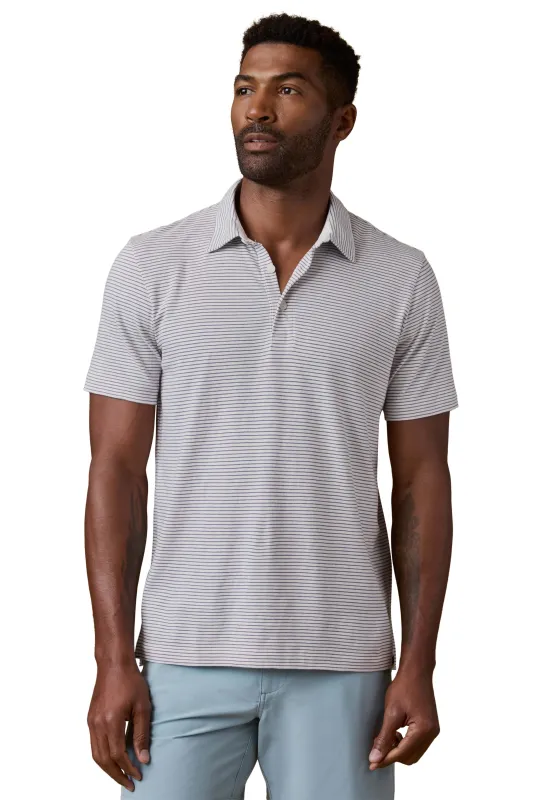 Sunwashed T-Shirt Polo - Coastal Glacier Stripe made by Faherty
