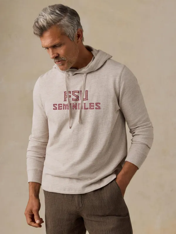 Florida State University Sunwashed Organic Hoodie - Oat Plains Heather made by Faherty