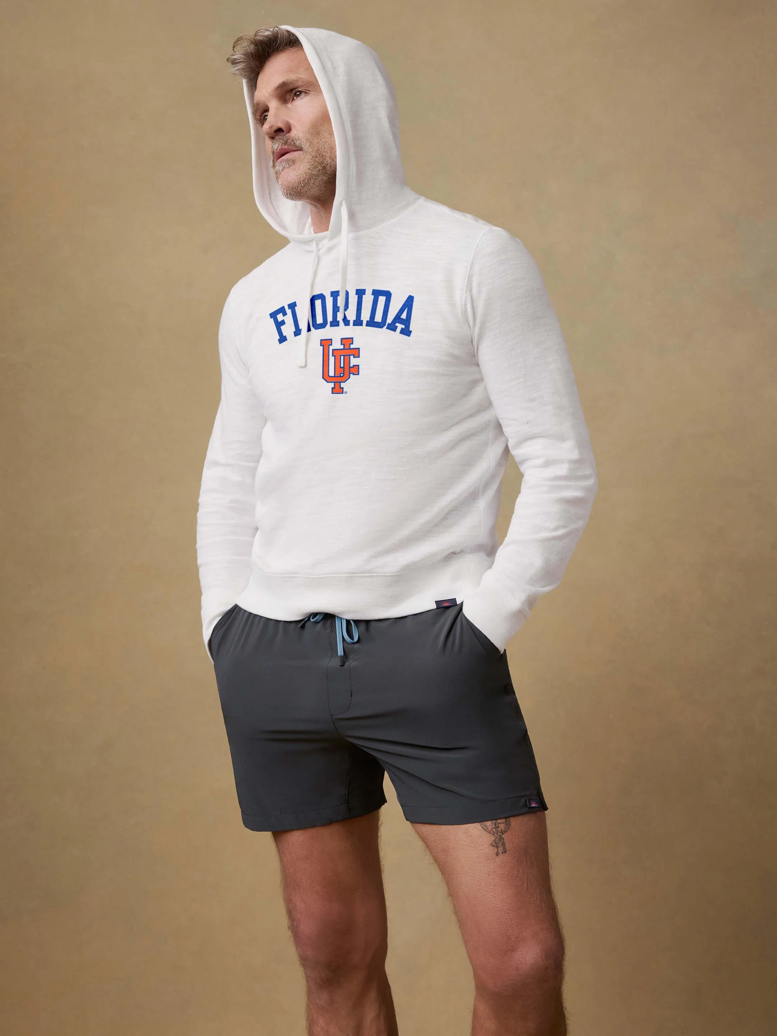 University of Florida Sunwashed Organic Hoodie - White sold by Faherty