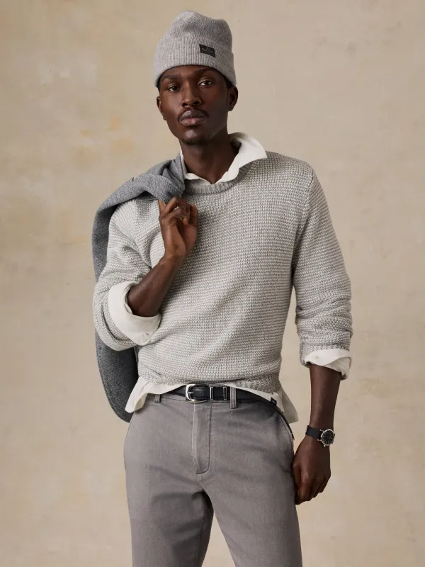 Heirloom Crewneck Sweater - Steel Shores Feeder made by Faherty
