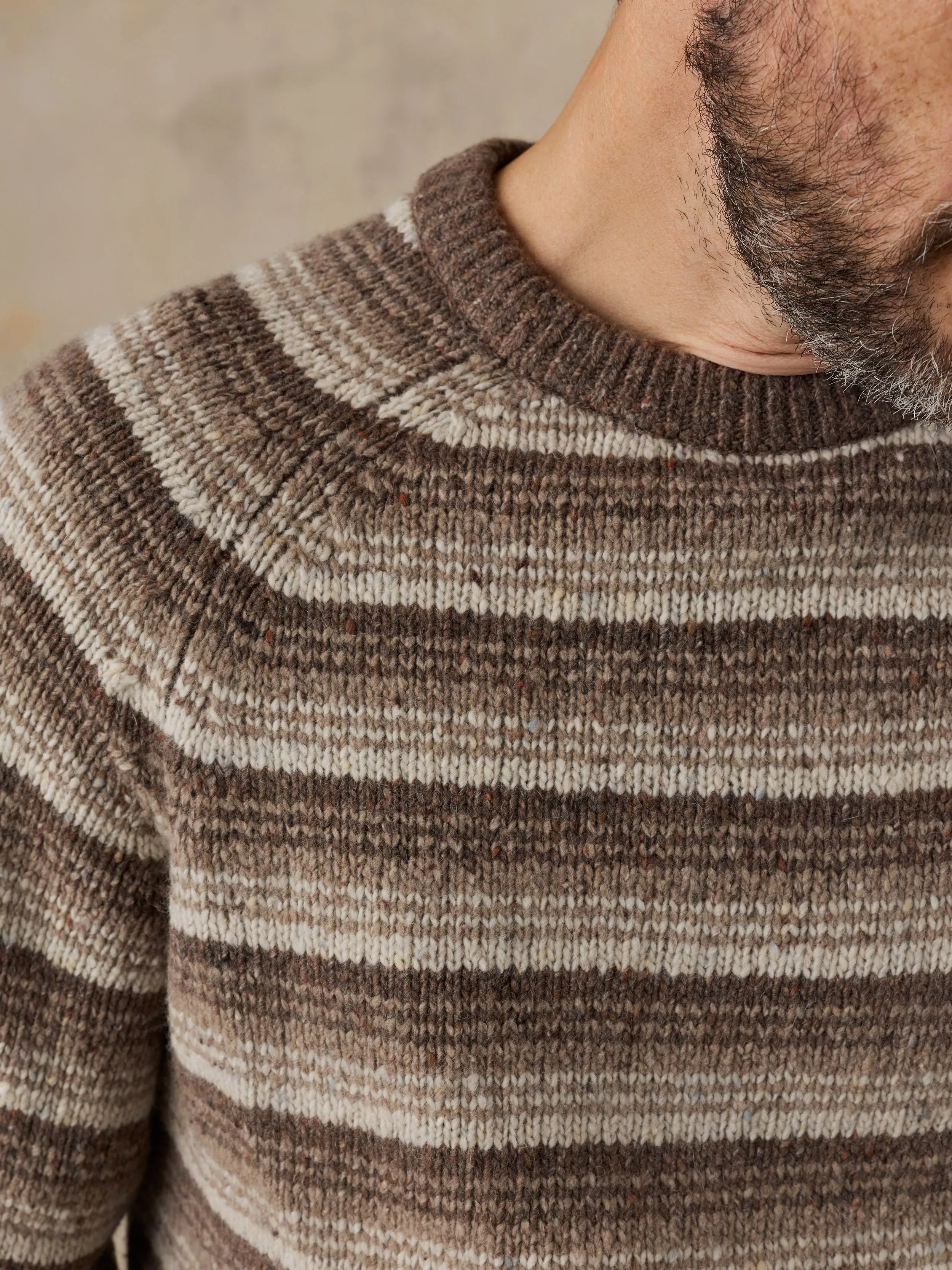 Donegal Crew Sweater - Prairie Dune Stripe sold by Faherty product image thumbnail 4