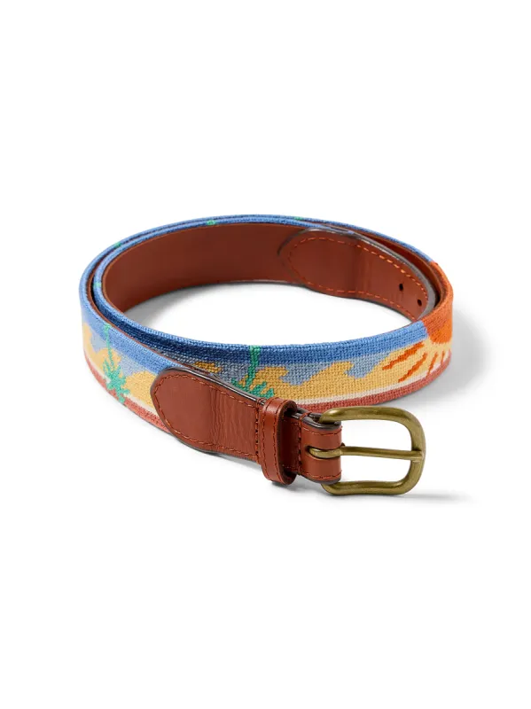 Sun And Waves Embroidered Belt - Sun And Wave sold by Faherty