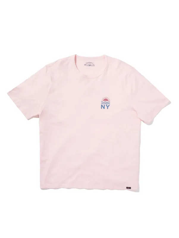 New York Short-Sleeve Crew T-Shirt - Pearl Pink sold by Faherty