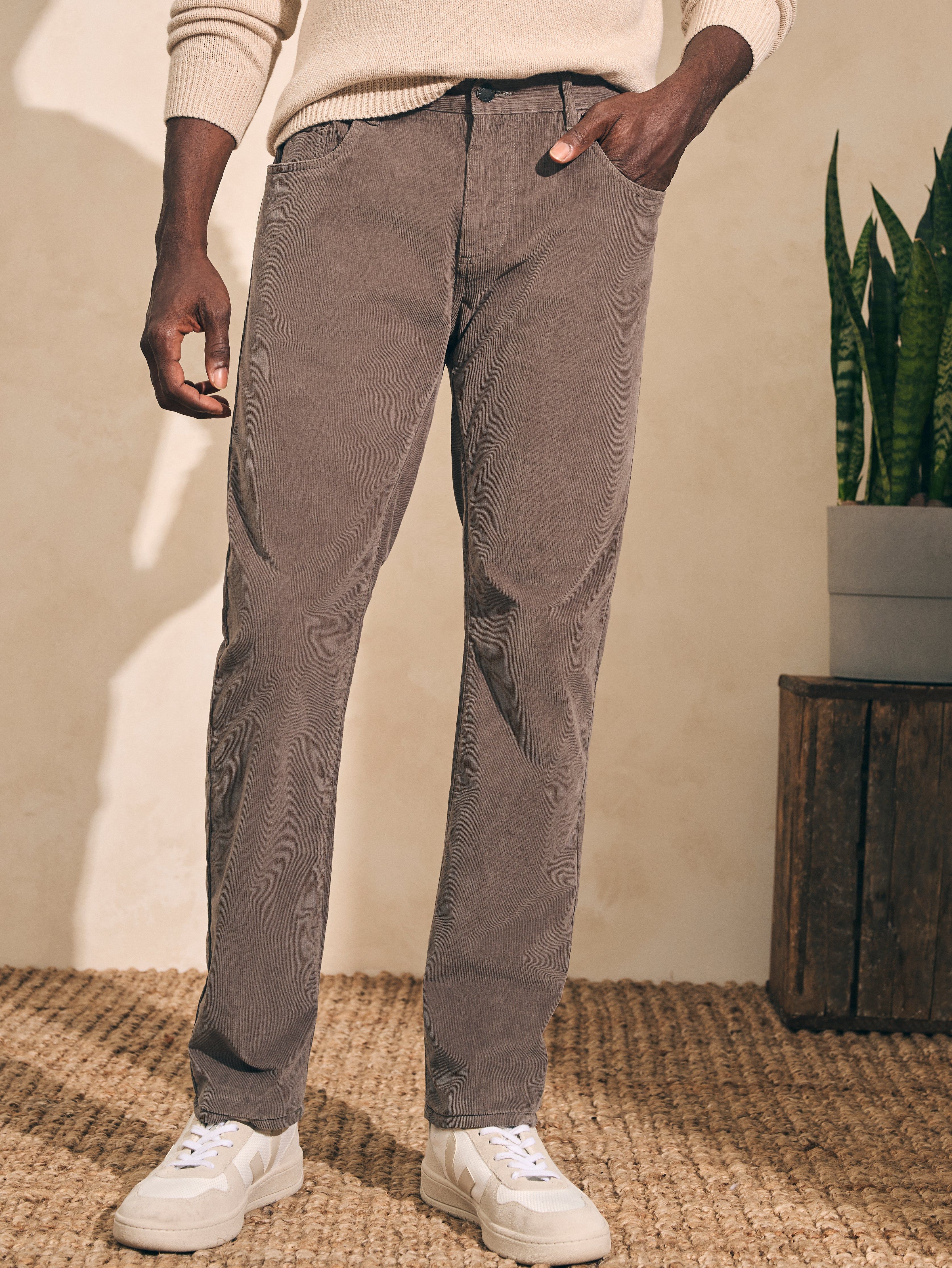 Stretch Corduroy 5-Pocket Pant (30" Inseam) - Rugged Grey sold by Faherty product image thumbnail 2