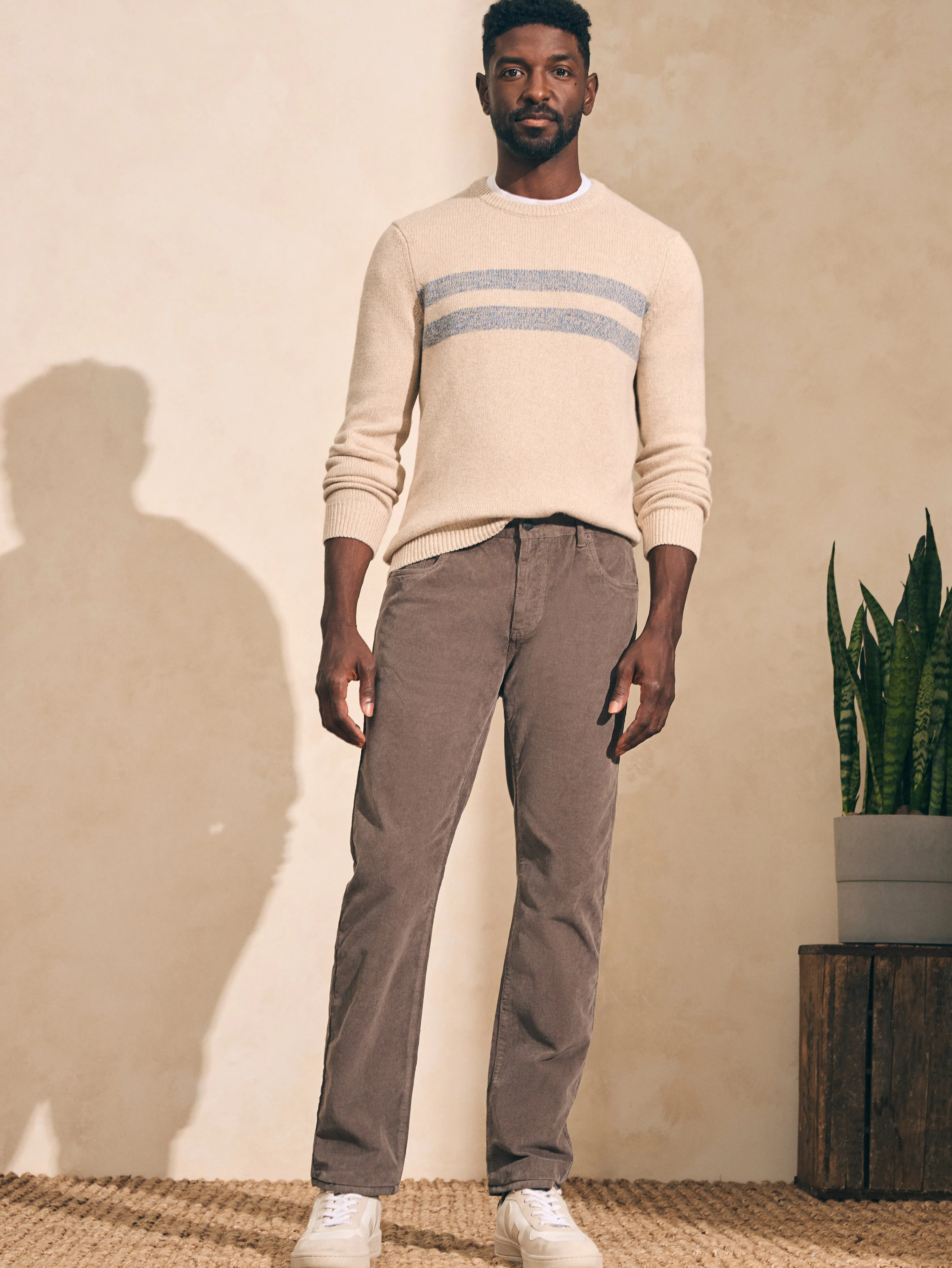 Stretch Corduroy 5-Pocket Pant (30" Inseam) - Rugged Grey sold by Faherty