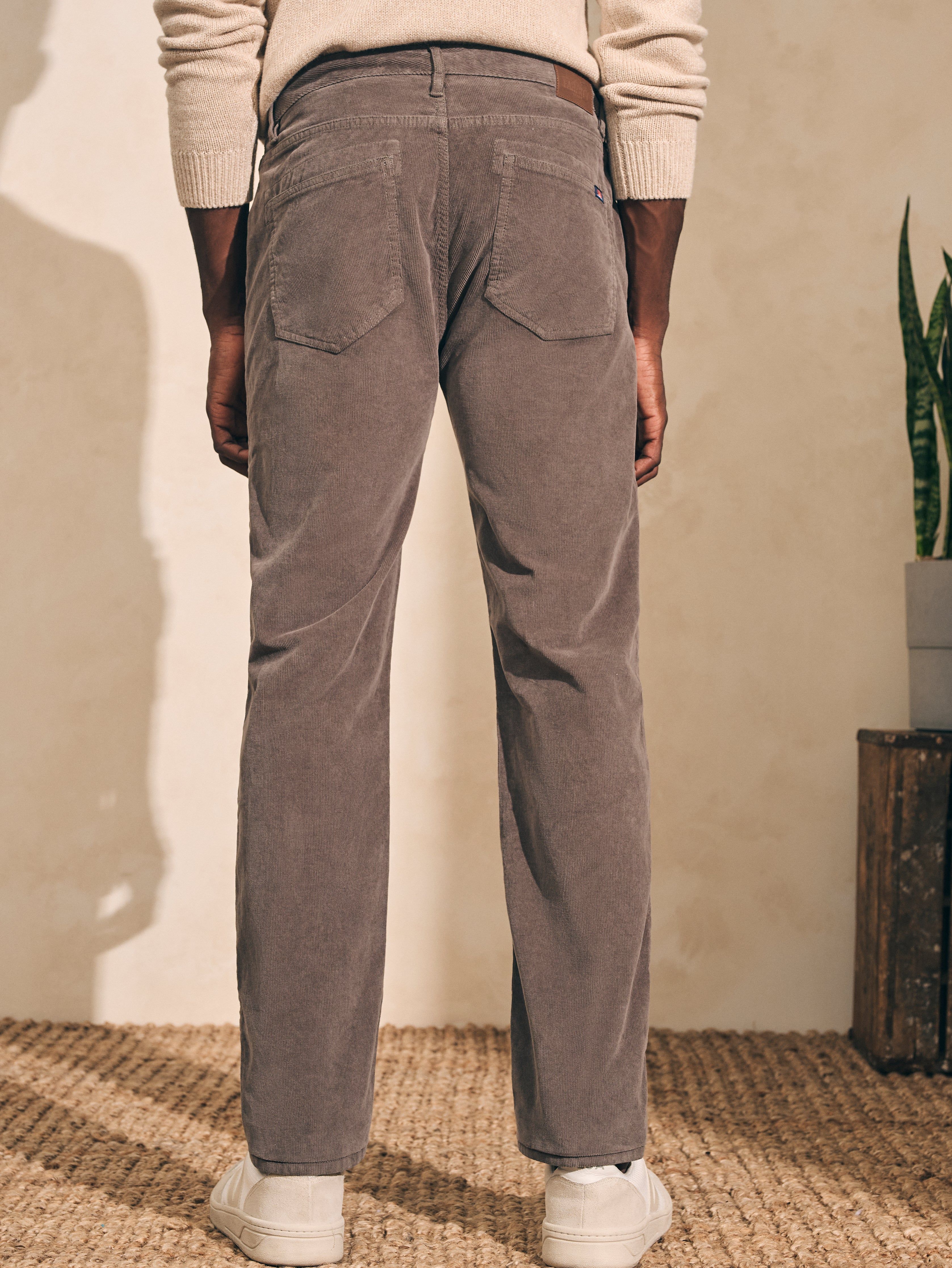Stretch Corduroy 5-Pocket Pant (30" Inseam) - Rugged Grey sold by Faherty product image thumbnail 5