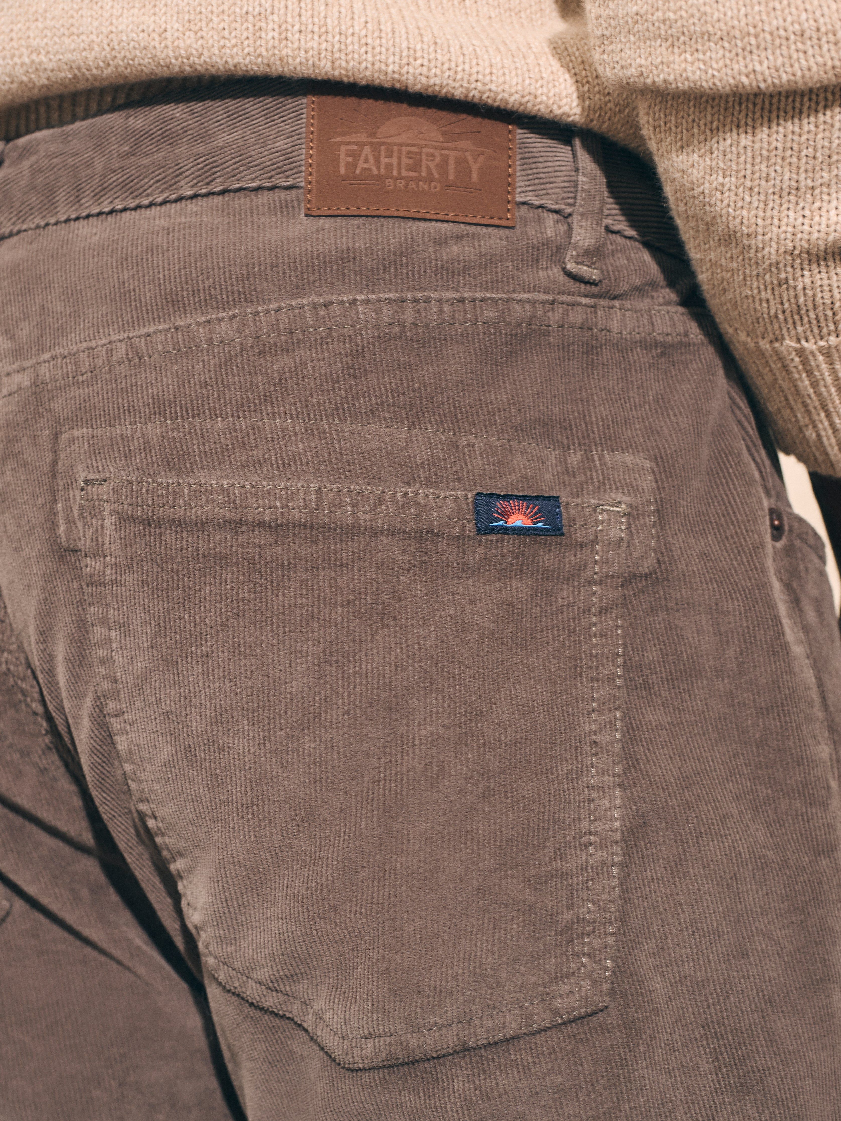 Stretch Corduroy 5-Pocket Pant (30" Inseam) - Rugged Grey sold by Faherty product image thumbnail 4