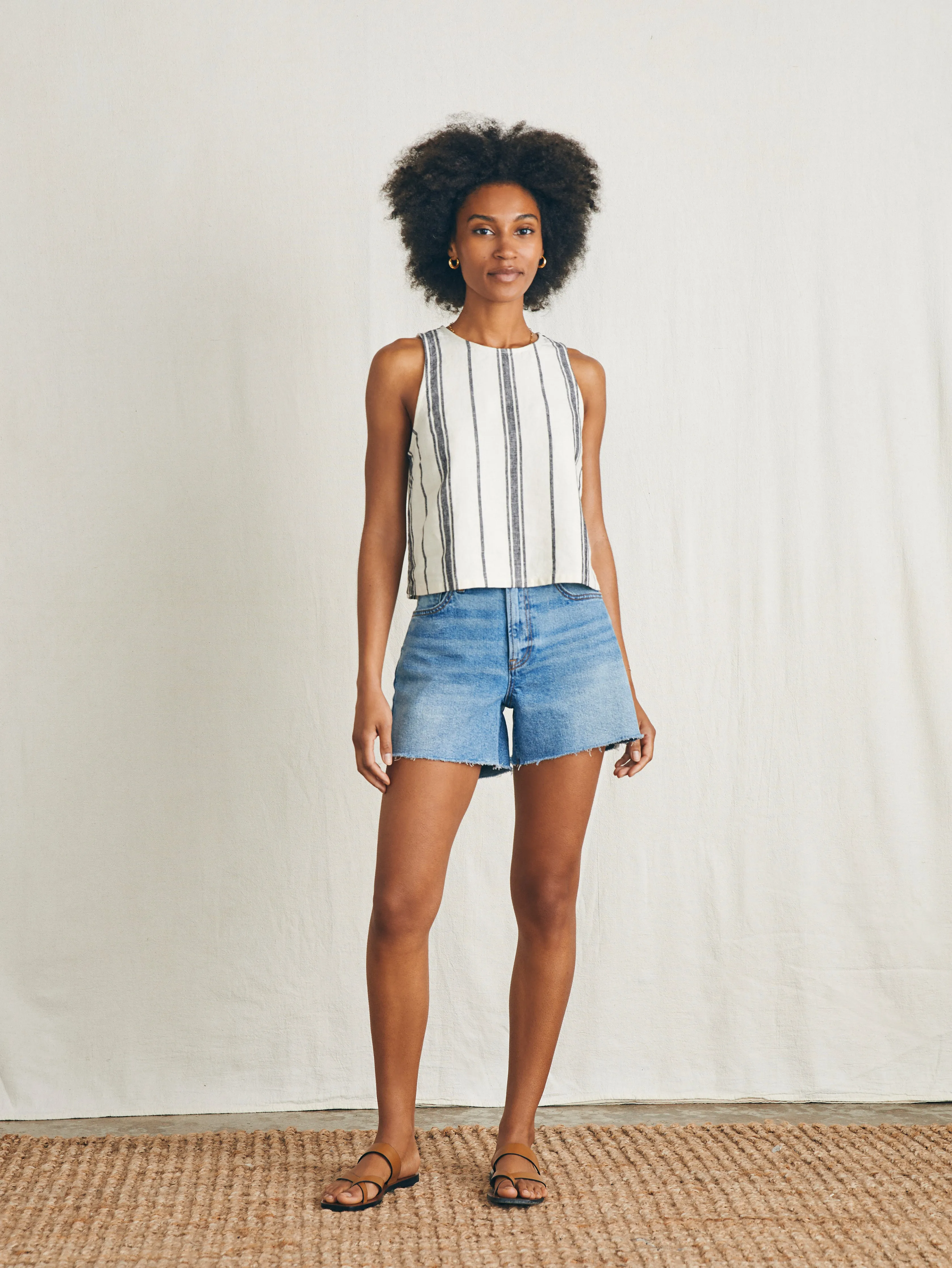 Shoreline Shell Top - Santa Cruz Stripe sold by Faherty product image thumbnail 4