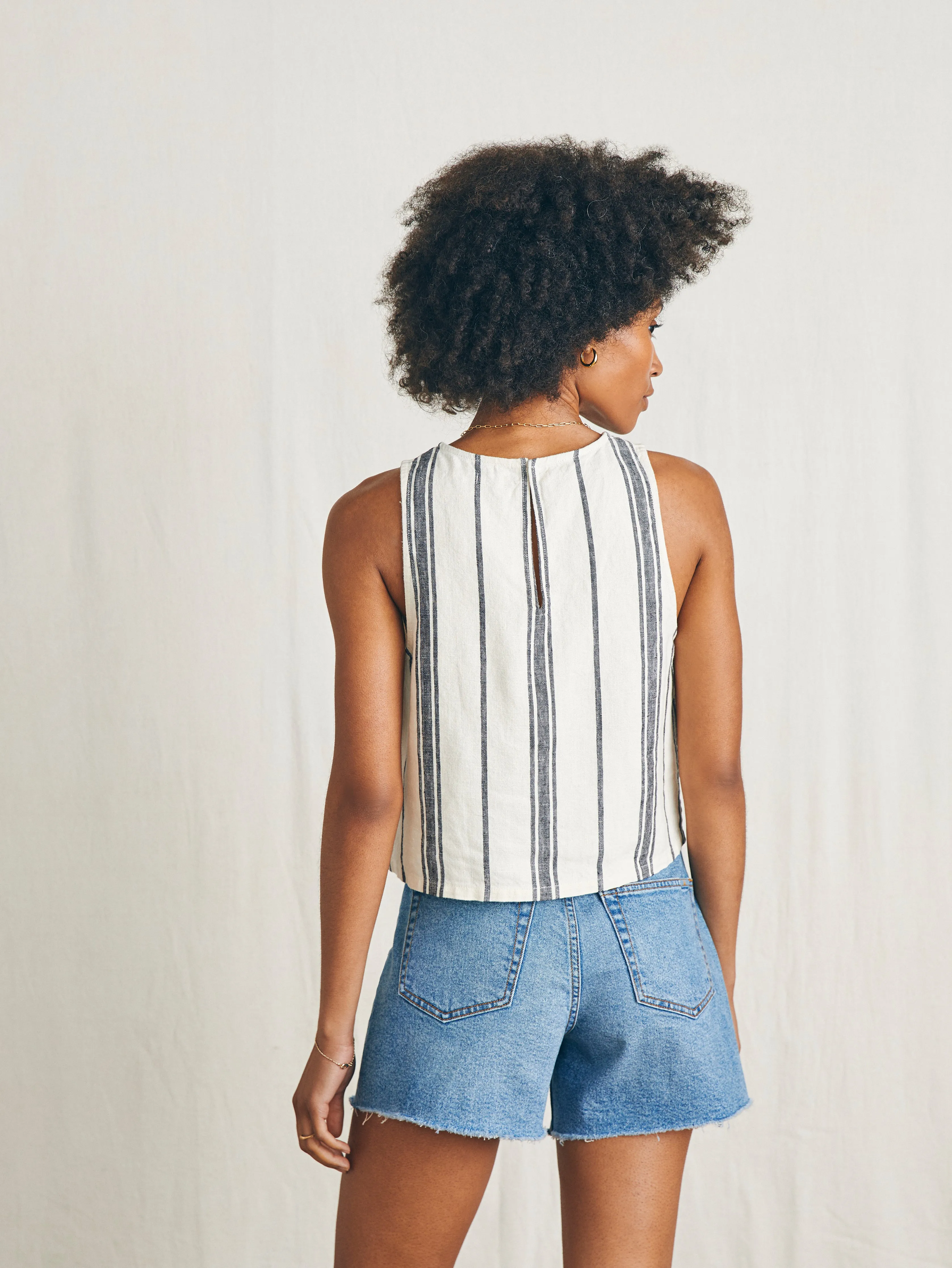 Shoreline Shell Top - Santa Cruz Stripe sold by Faherty product image thumbnail 5