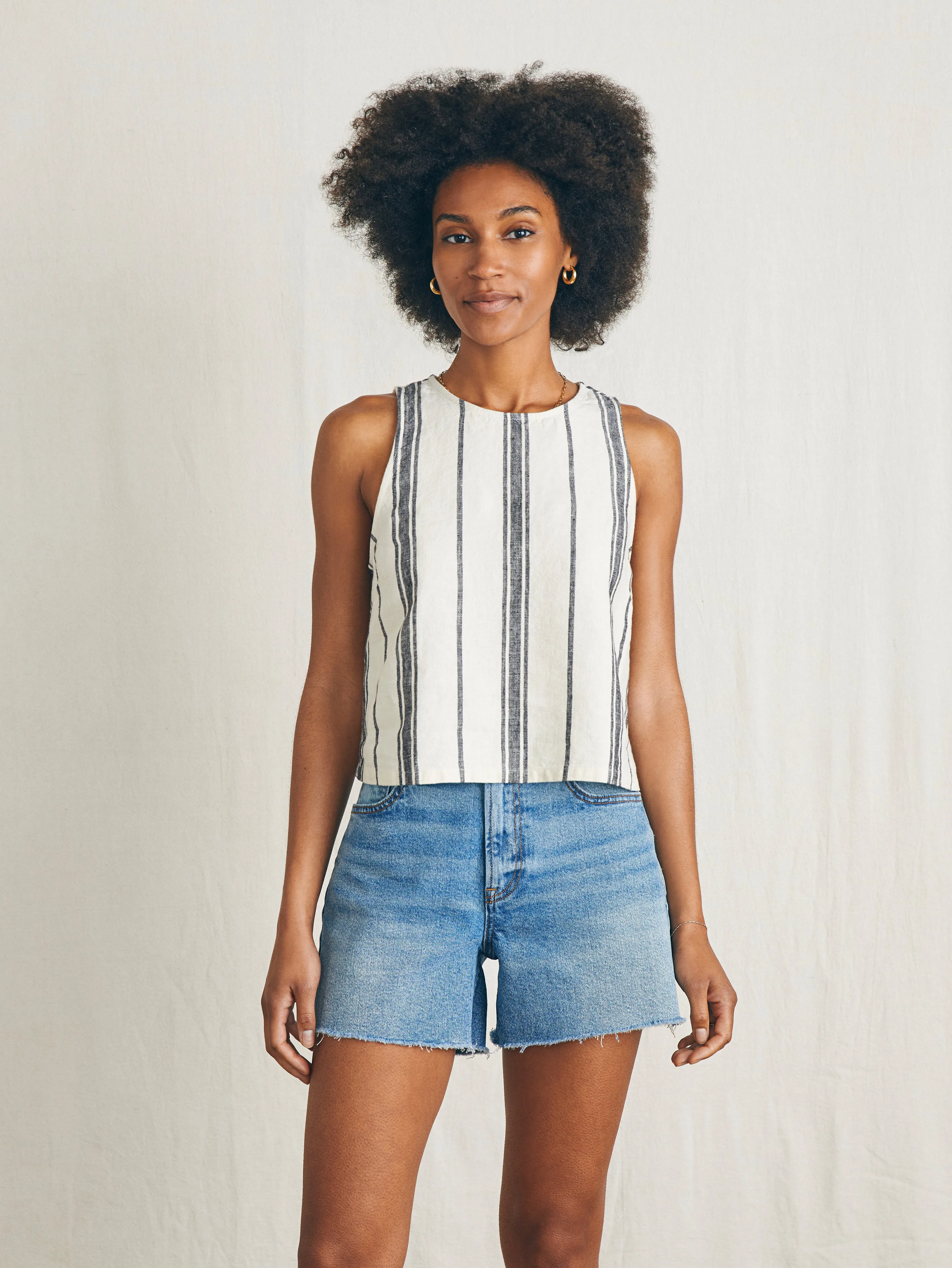 Shoreline Shell Top - Santa Cruz Stripe sold by Faherty product image thumbnail 3