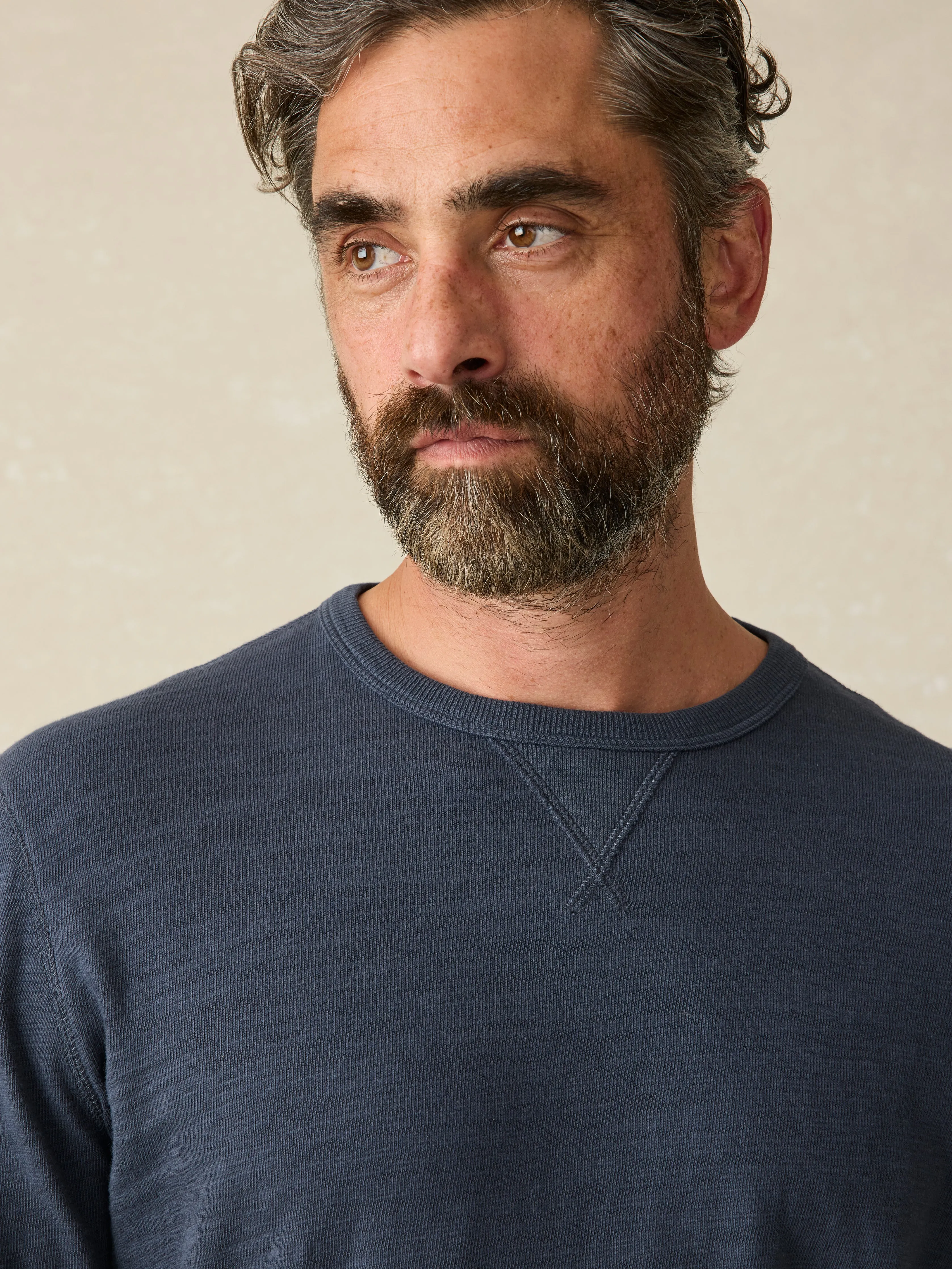 Sunwashed Slub Crew - Blue Nights sold by Faherty product image thumbnail 3