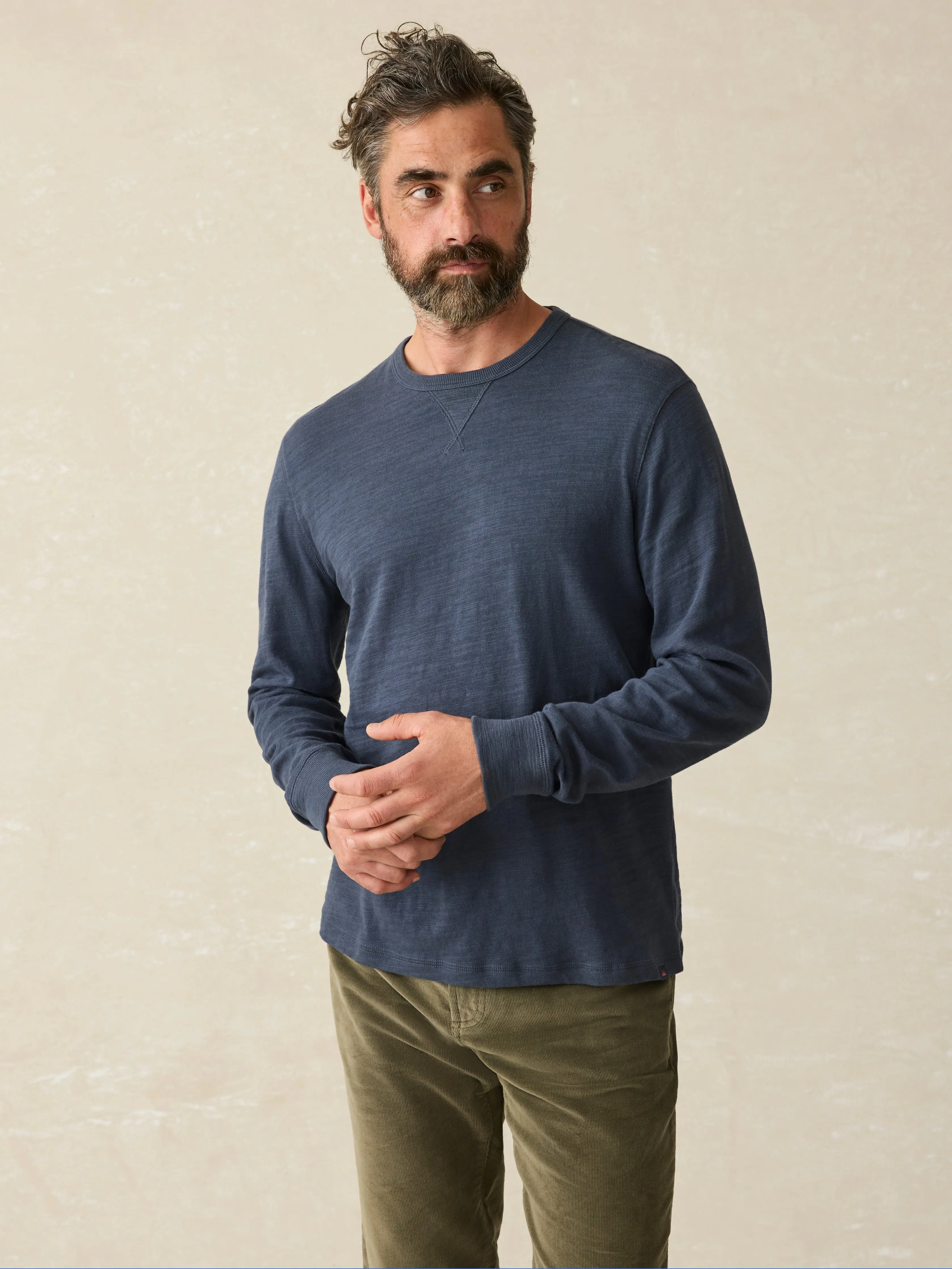 Sunwashed Slub Crew - Blue Nights sold by Faherty product image thumbnail 2