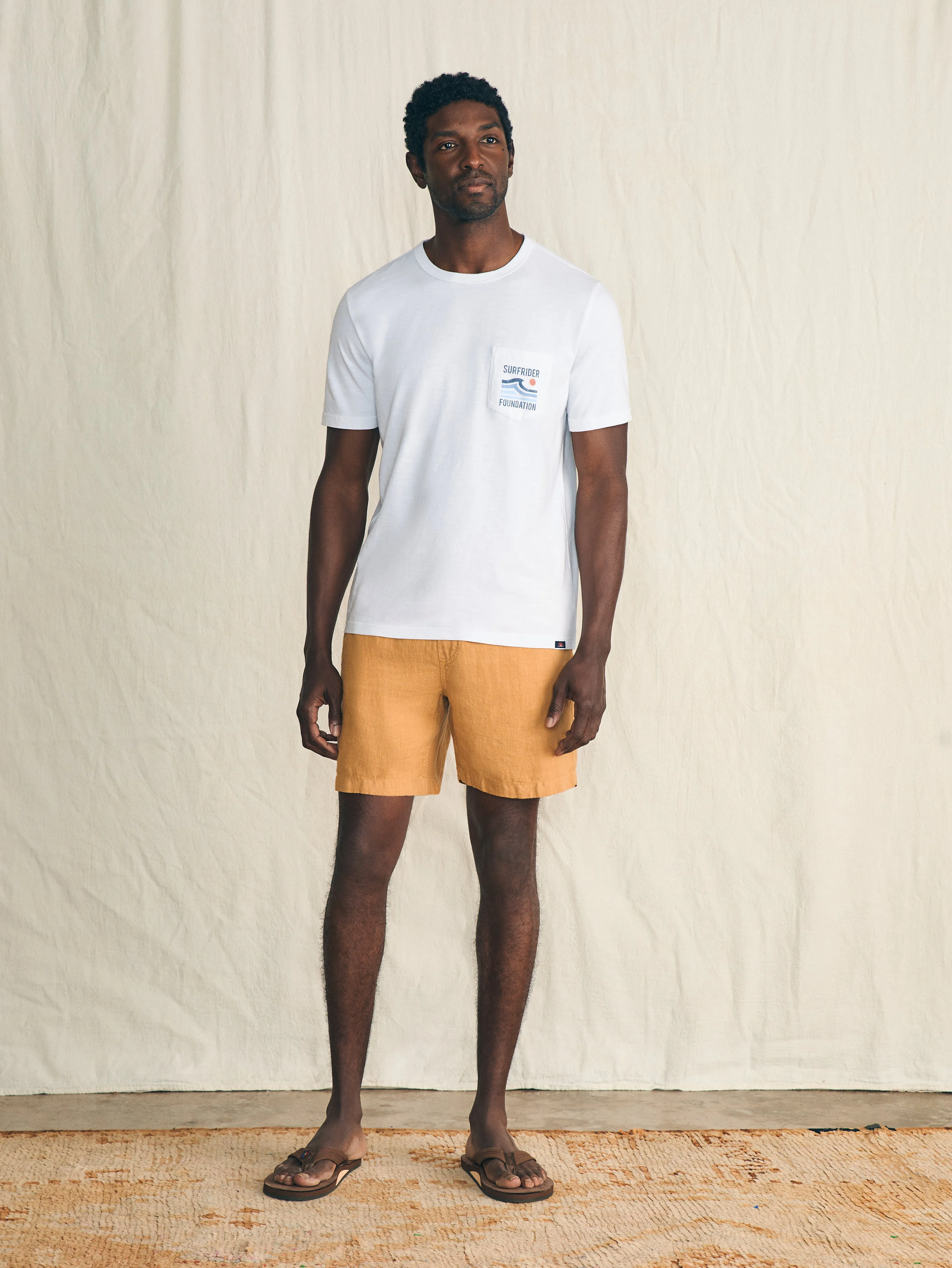 Short-Sleeve Surfrider Sunwashed Pocket Tee - White sold by Faherty product image thumbnail 5