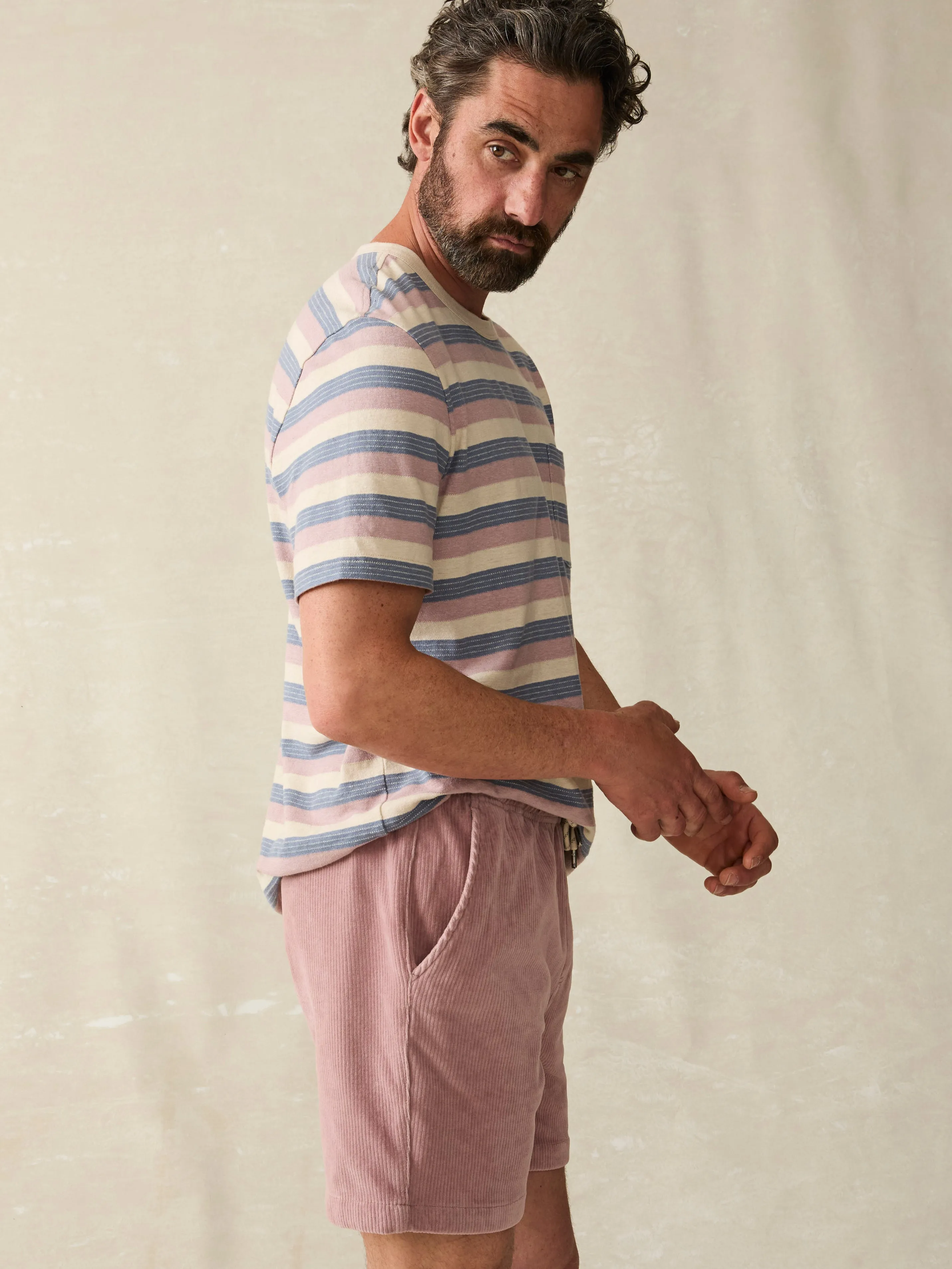 Essential Italian Knit Cord Short (6" Inseam) - Dusty Plum sold by Faherty product image thumbnail 3