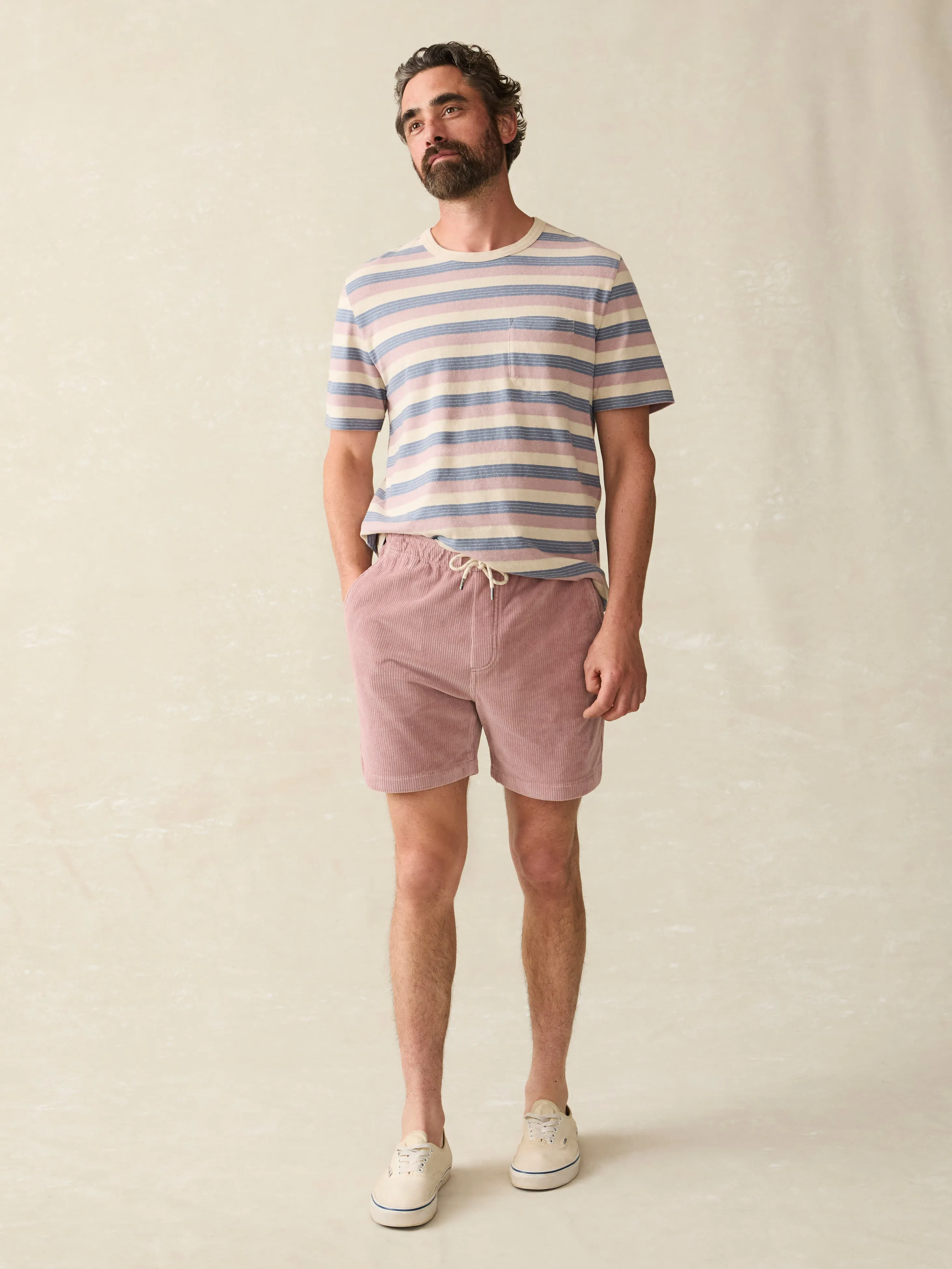 Essential Italian Knit Cord Short (6" Inseam) - Dusty Plum sold by Faherty product image thumbnail 4