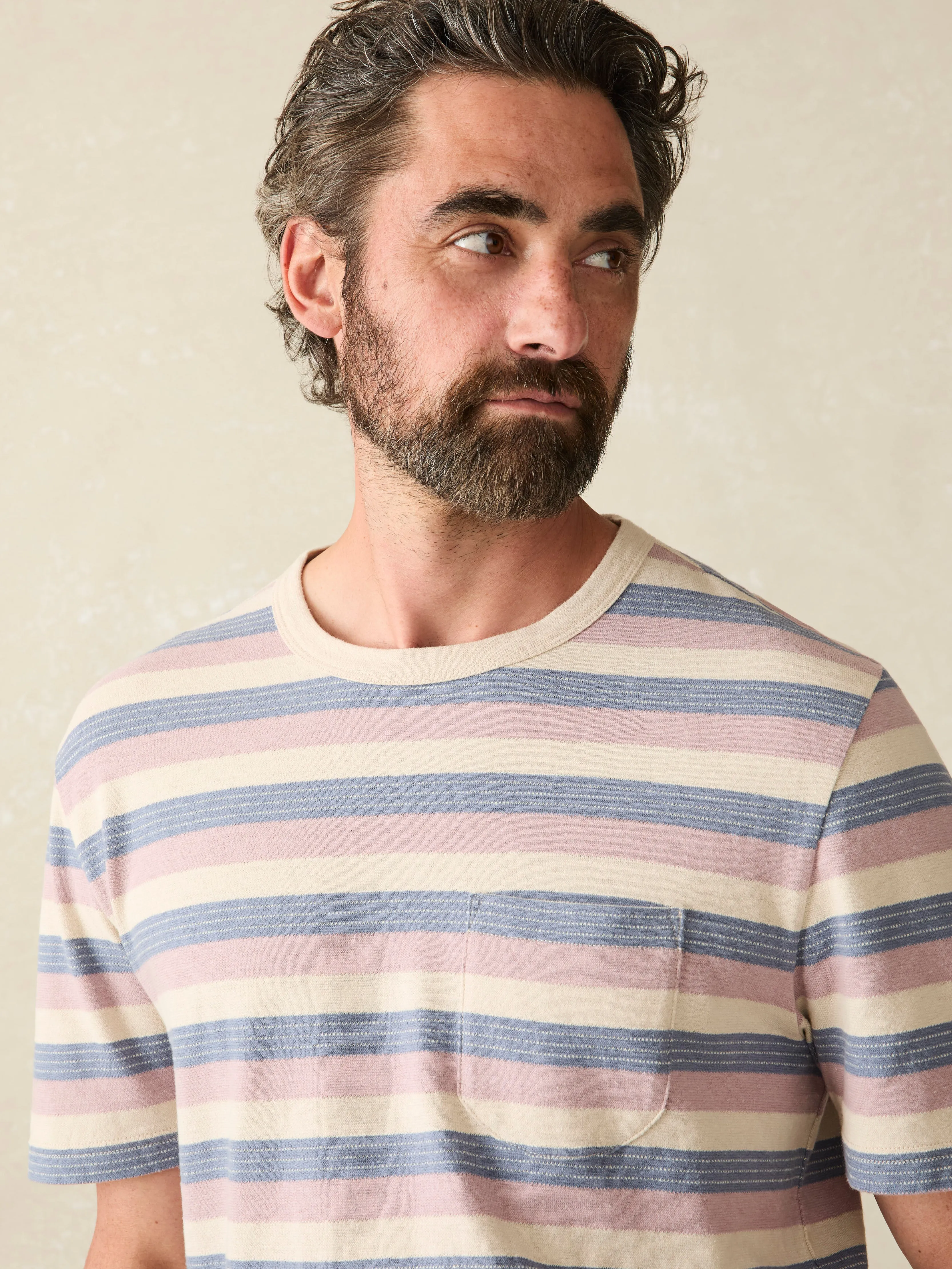 Short-Sleeve Hemp Blend Tee - Autumn Beach Ombre sold by Faherty product image thumbnail 2