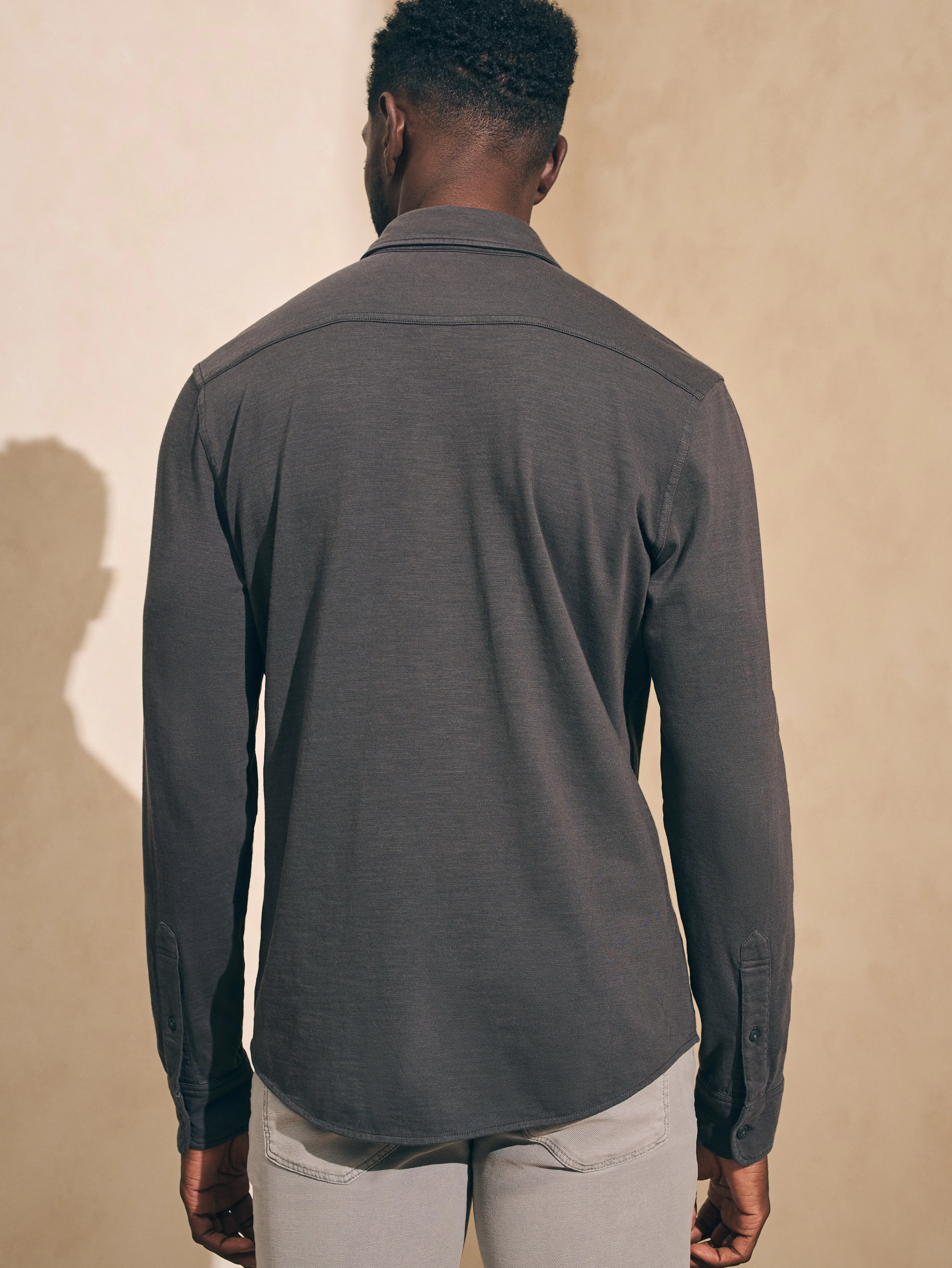 Sunwashed Knit Shirt - Washed Black sold by Faherty product image thumbnail 5