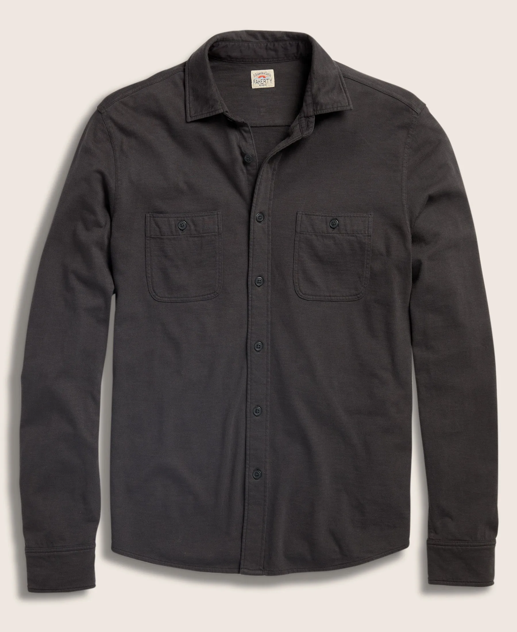 Sunwashed Knit Shirt - Washed Black sold by Faherty product image thumbnail 3