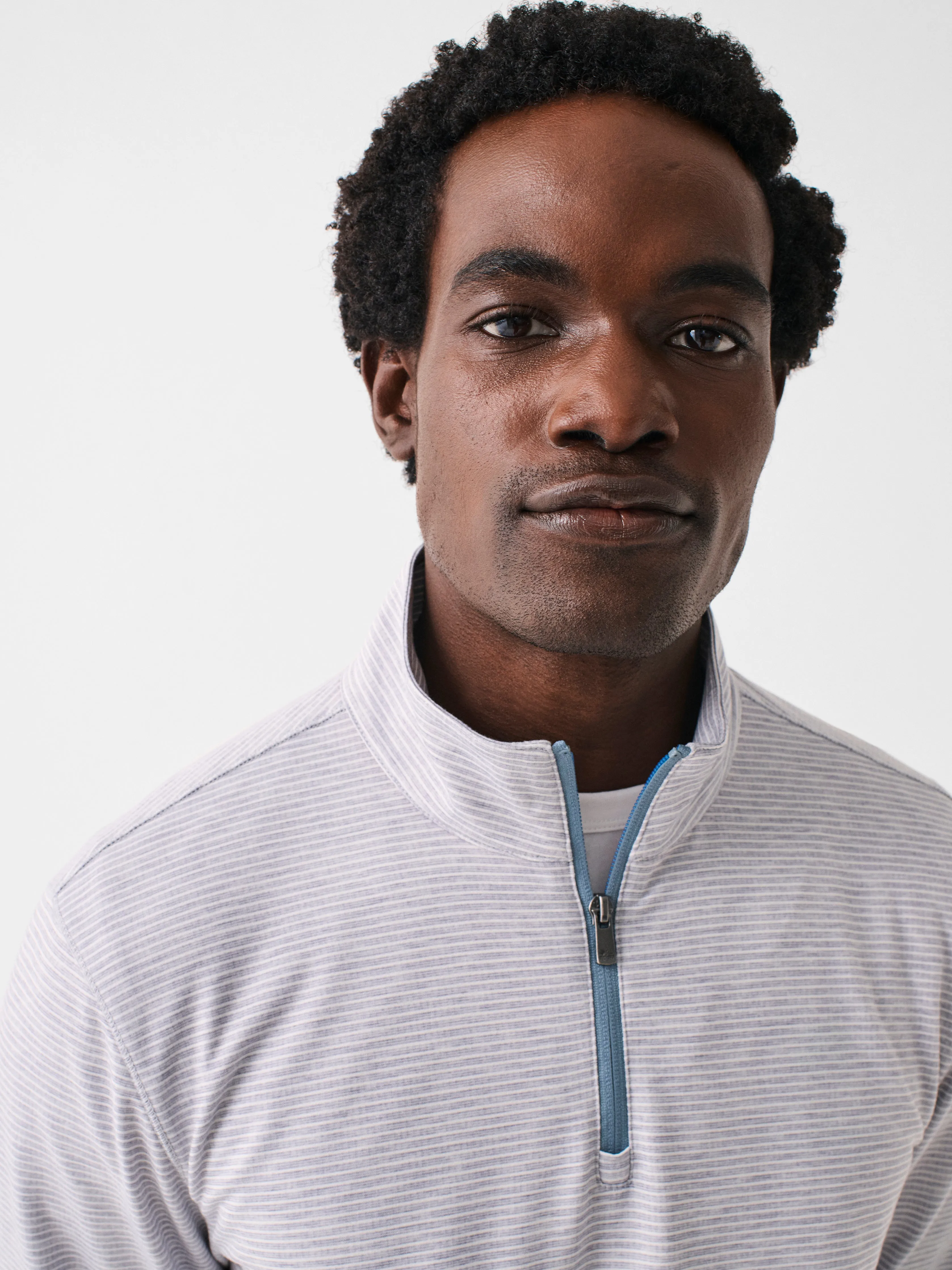 Movement™ Quarter Zip - Mountain Grey Feeder Stripe sold by Faherty product image thumbnail 4