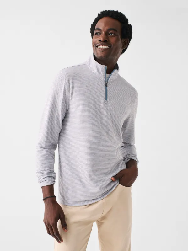 Movement™ Quarter Zip - Mountain Grey Feeder Stripe sold by Faherty