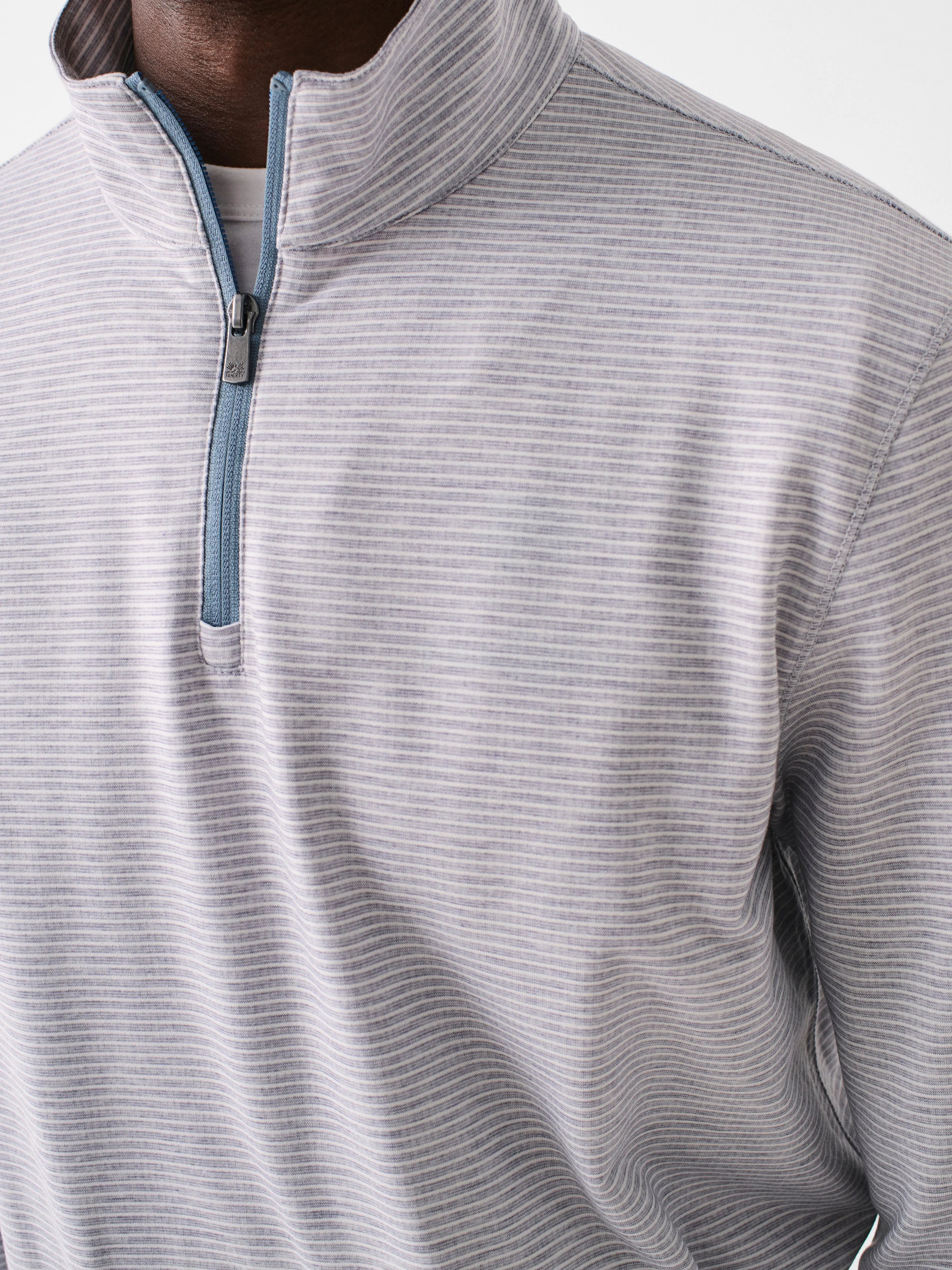 Movement™ Quarter Zip - Mountain Grey Feeder Stripe sold by Faherty product image thumbnail 2