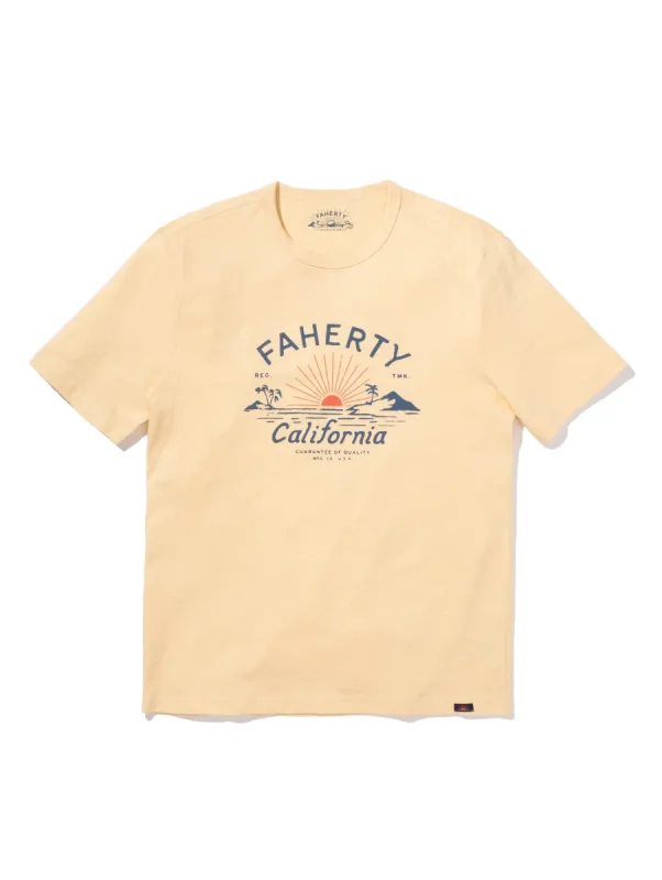 California Short-Sleeve Crew T-Shirt - Sunny Days sold by Faherty