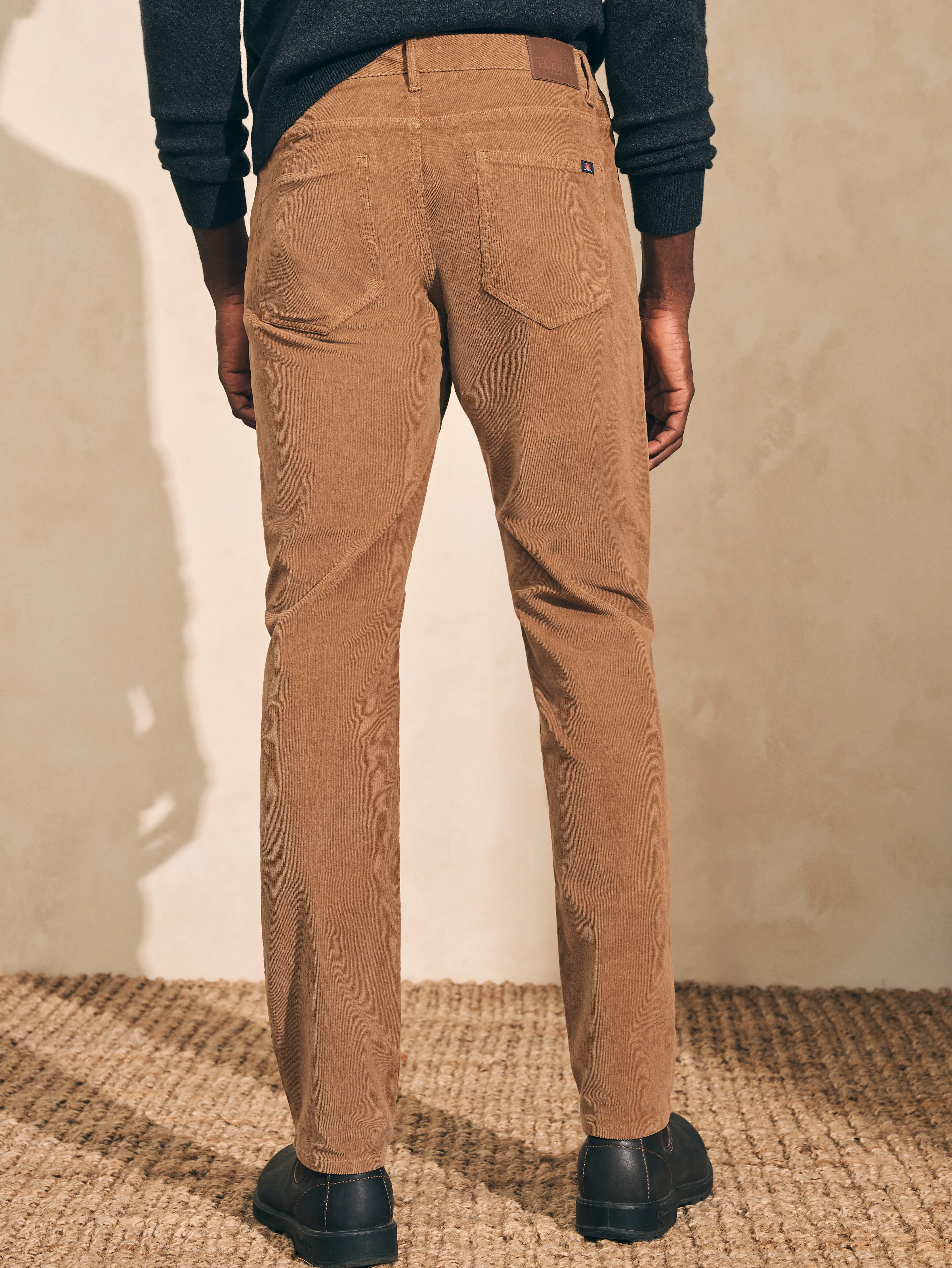 Stretch Corduroy 5-Pocket Pant (30" Inseam) - Raw Umber sold by Faherty product image thumbnail 5