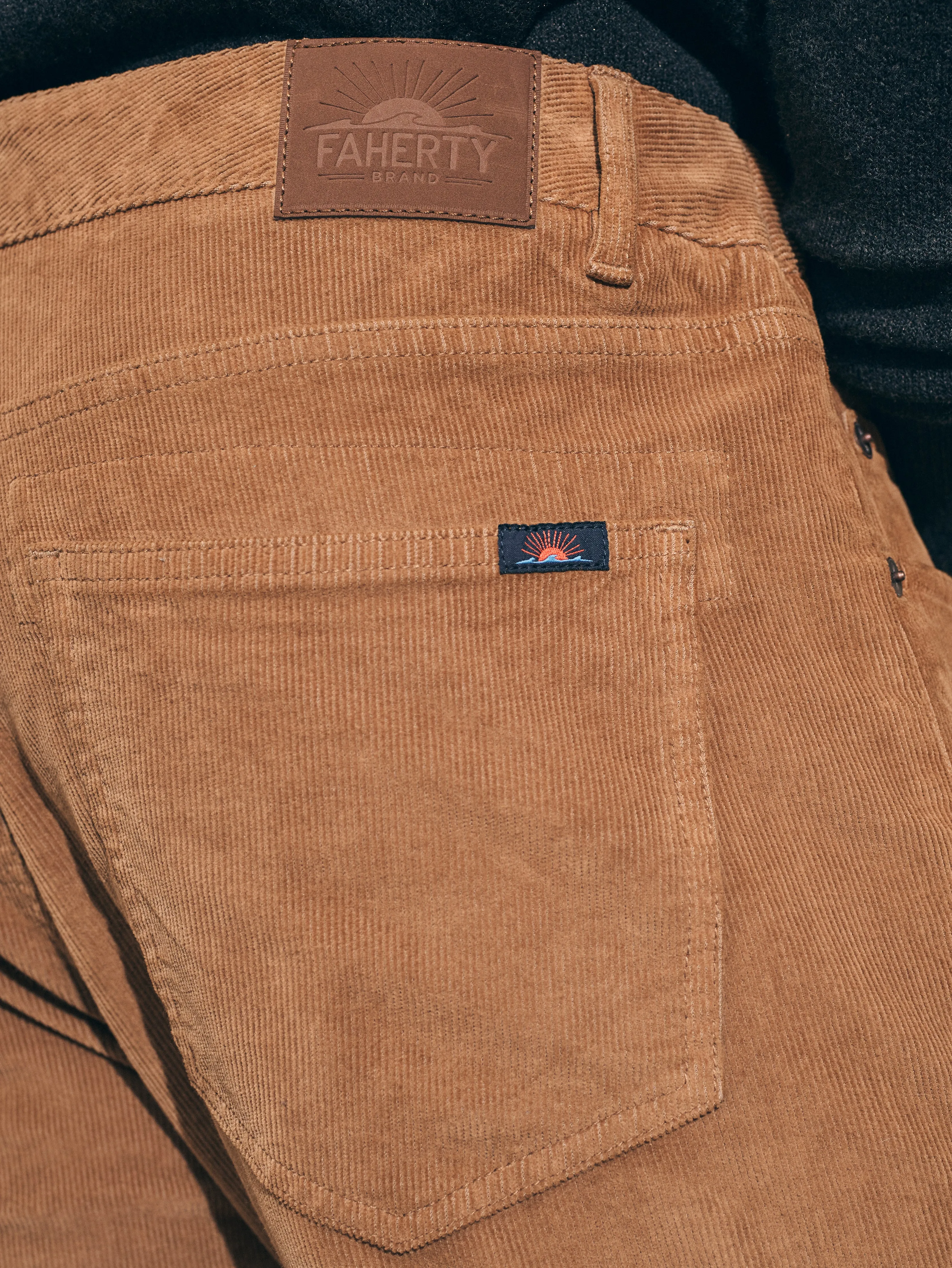 Stretch Corduroy 5-Pocket Pant (30" Inseam) - Raw Umber sold by Faherty product image thumbnail 4