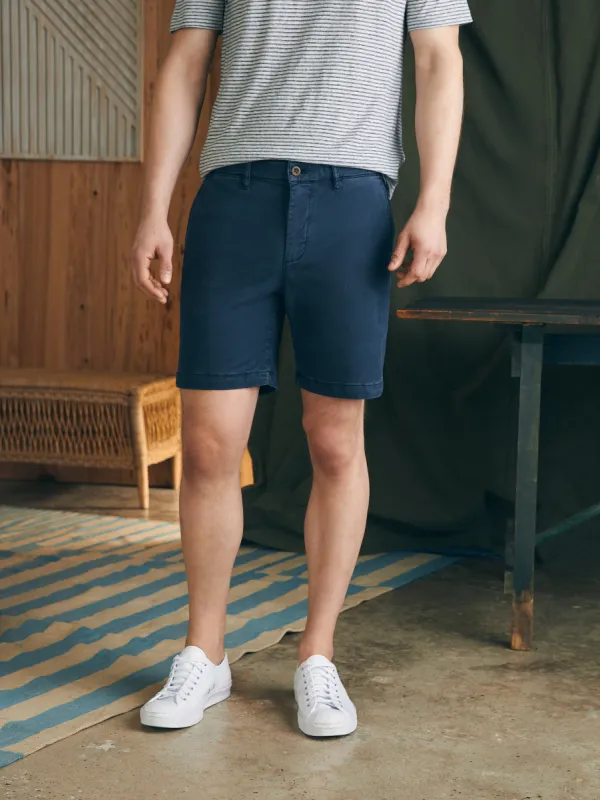 Coastline Stretch Chino Short (8" Inseam) - Blue Nights sold by Faherty