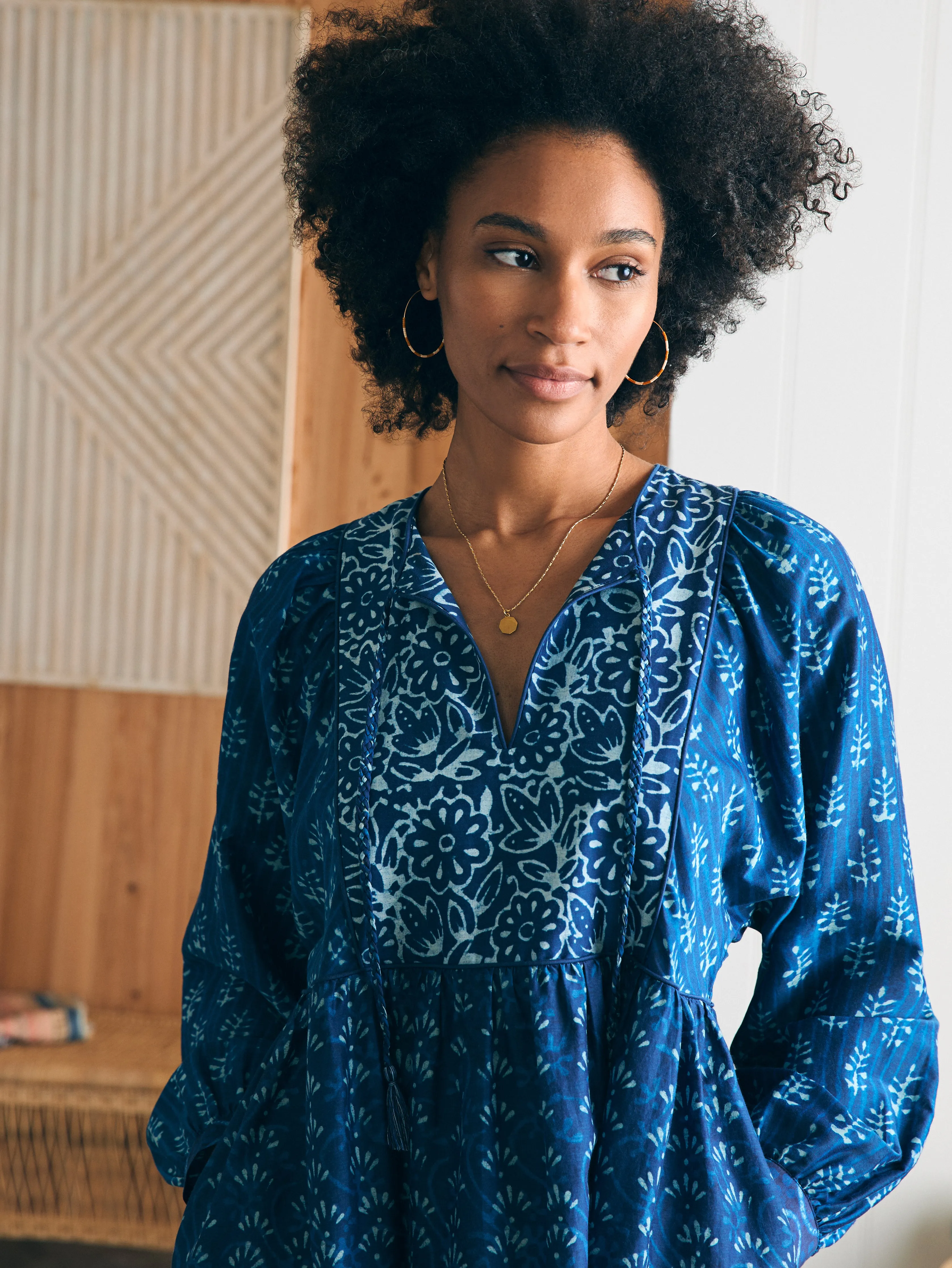 Silk Blend Solstice Mini Dress - Sunburst Mix Print sold by Faherty product image thumbnail 4