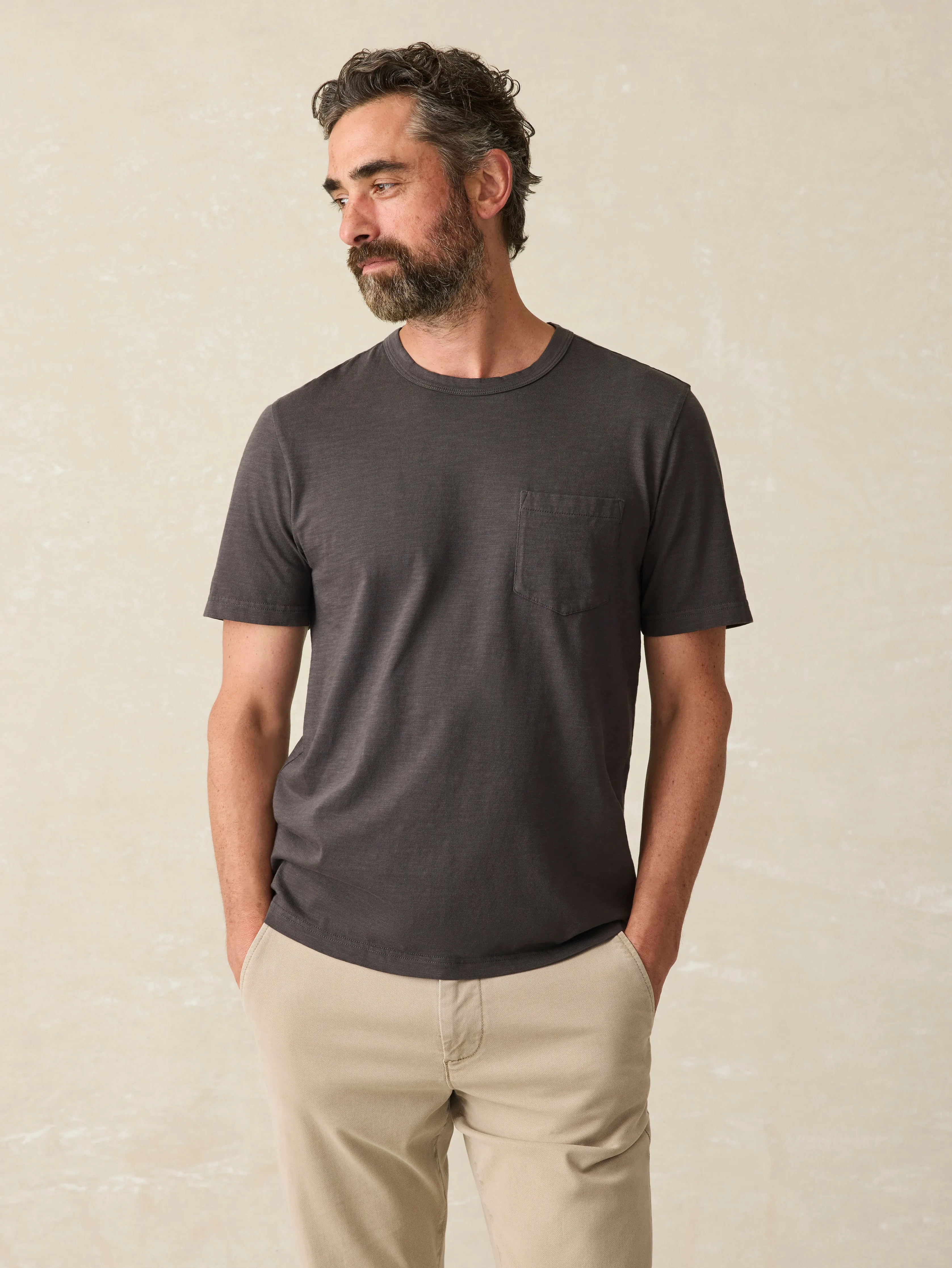Sunwashed Pocket Tee (Tall) - Washed Black sold by Faherty product image thumbnail 2